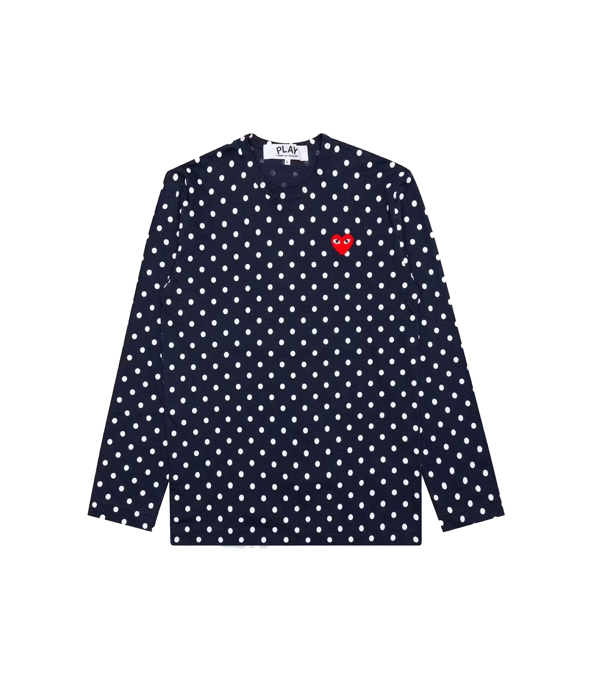 Women's Polka Dot L/S T-Shirt - Navy / Red