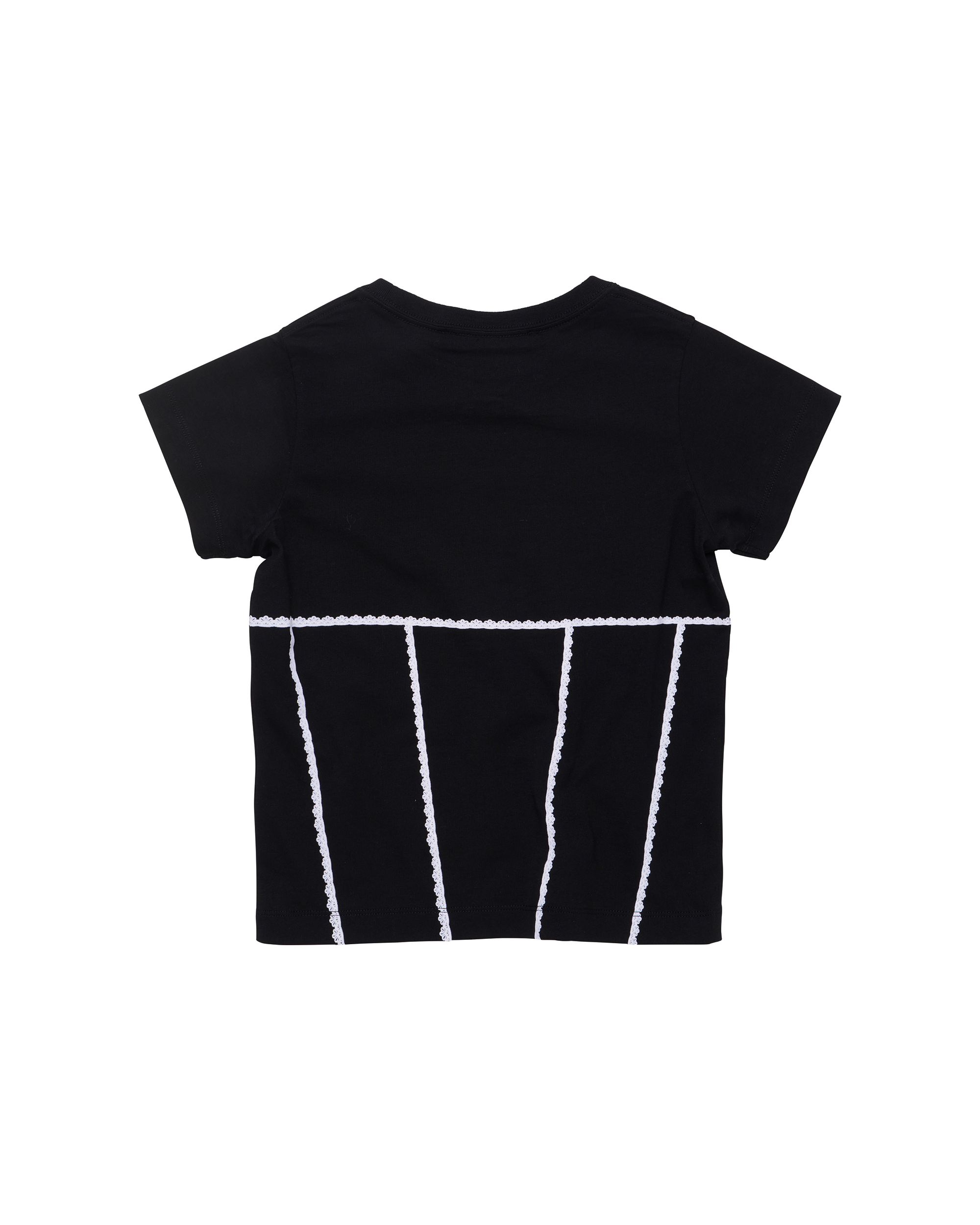 Mini Cap Lace T-Shirt - Black