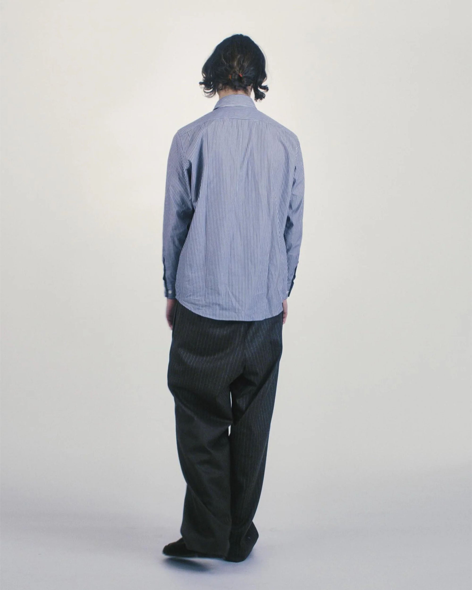 Stripe Poplin Classic Shirt - Grey