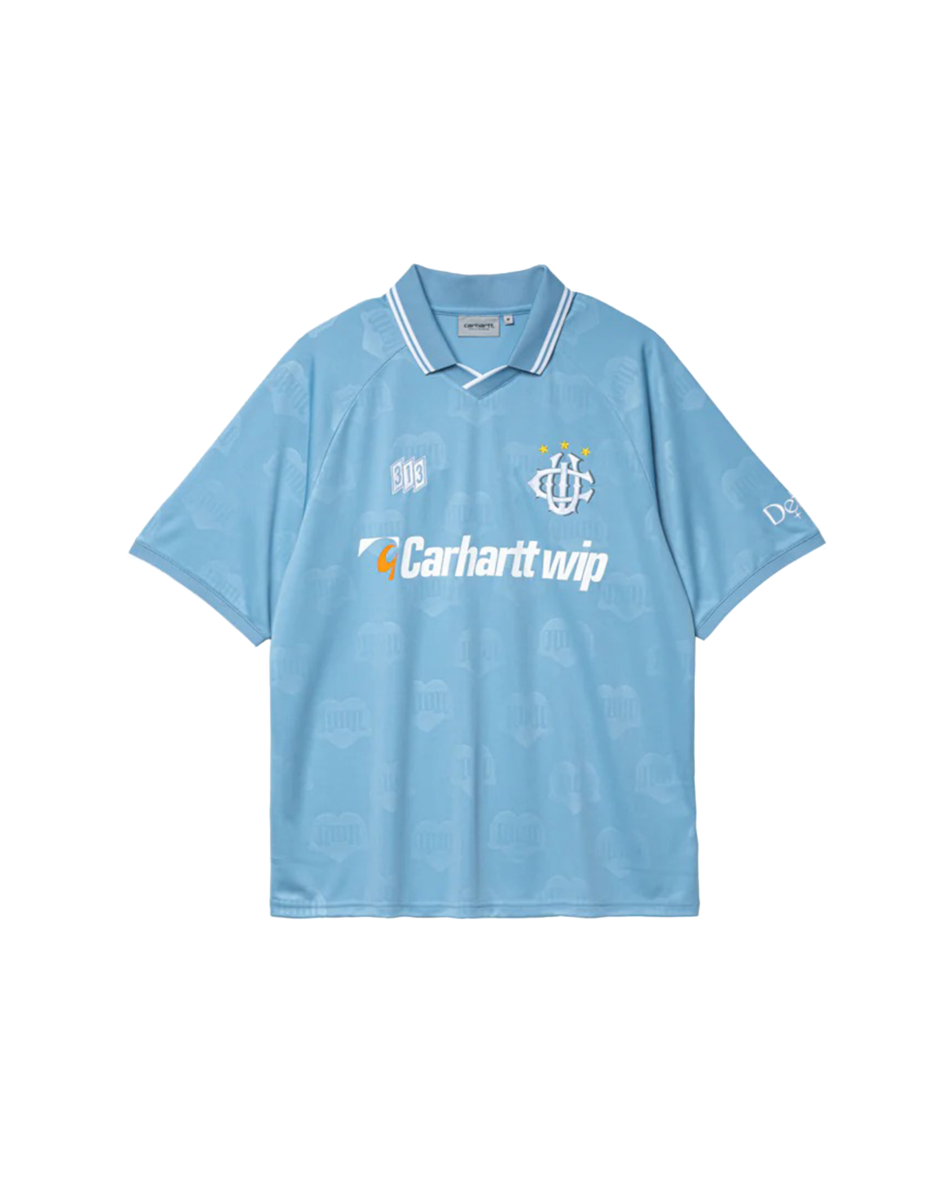 ウェア Carhartt WIP S/S HARTS FOOTBALL BLUEBIRD S/S Hartt's Football T-Shirt - Heart Train Jacquard
