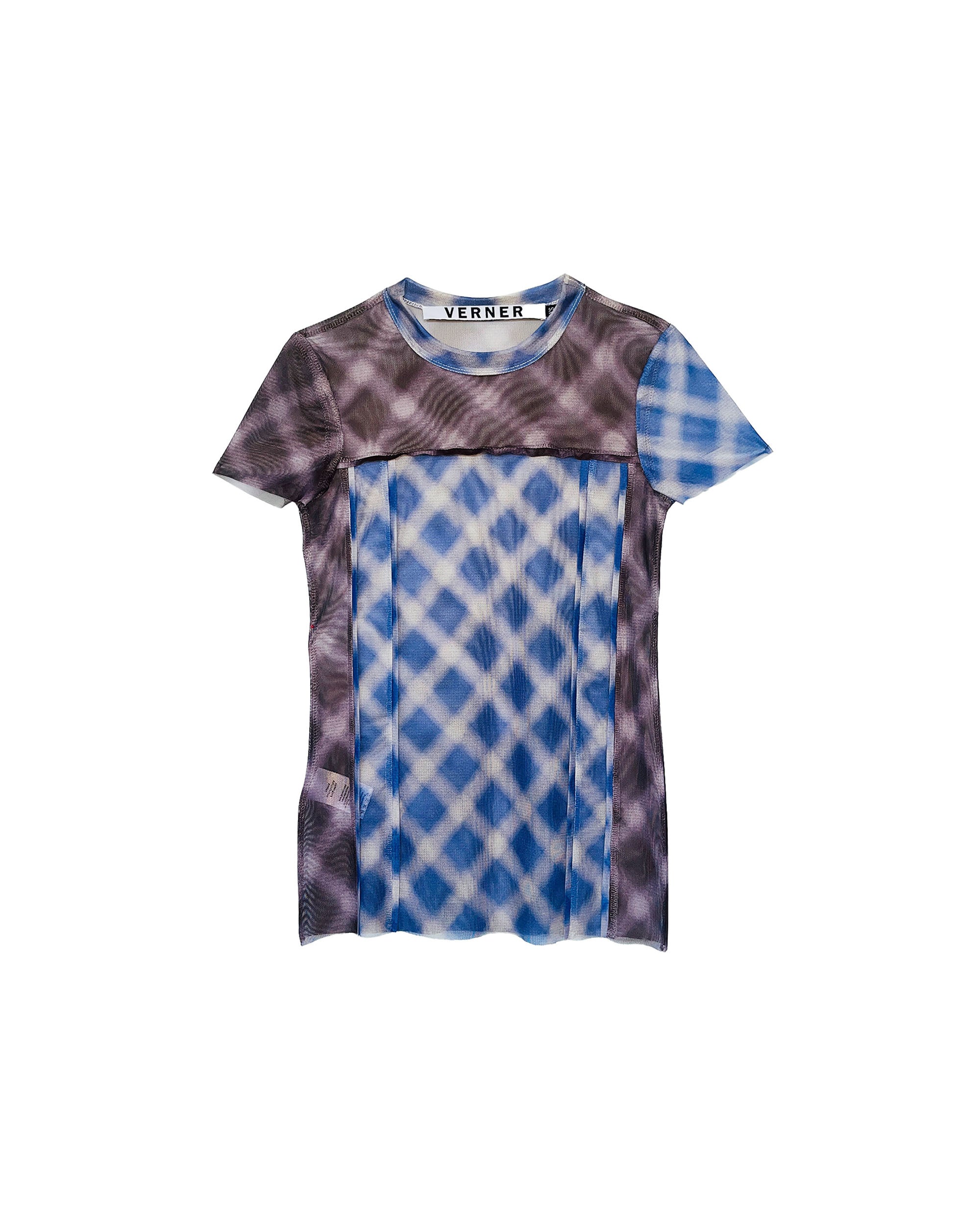 Criss-Cross T-Shirt - Brown / Blue