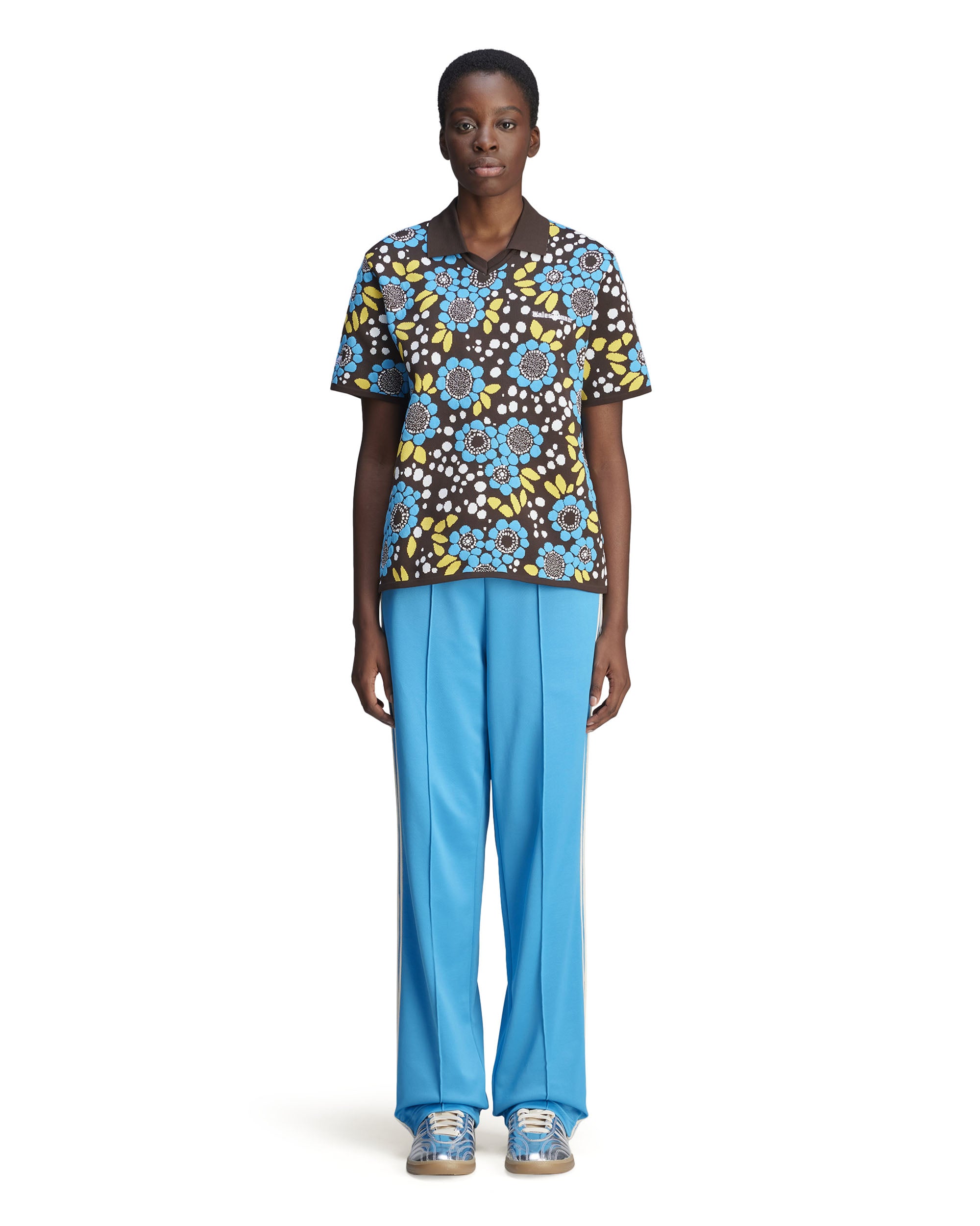 Wales Bonner Knit Floral Polo Shirt - Multi
