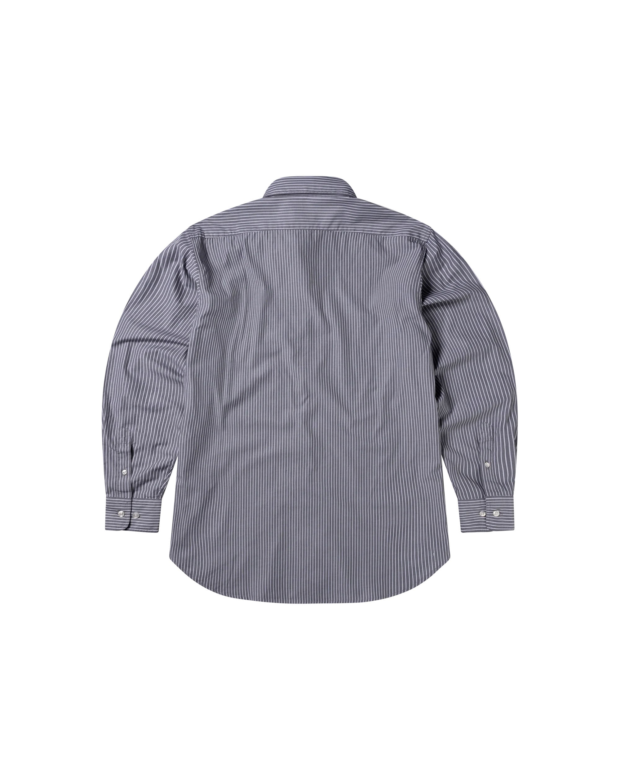 Stripe Poplin Classic Shirt - Grey