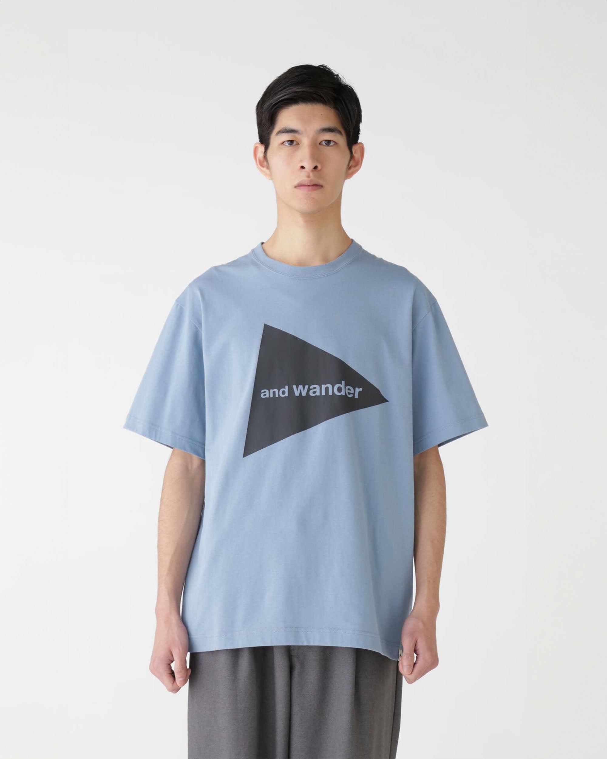 And Wander Logo Short Sleeve T-Shirt - Light Blue