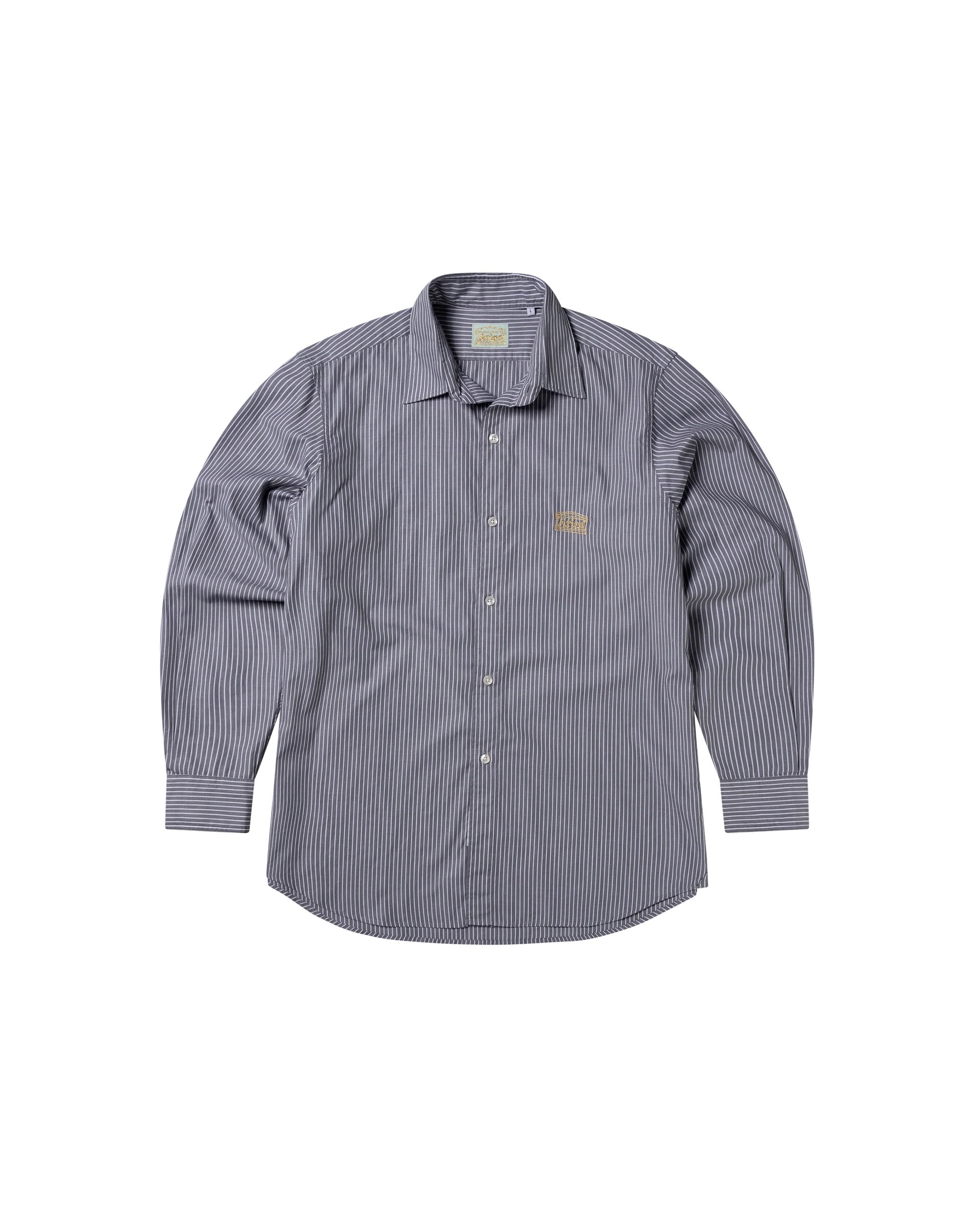 Stripe Poplin Classic Shirt - Grey