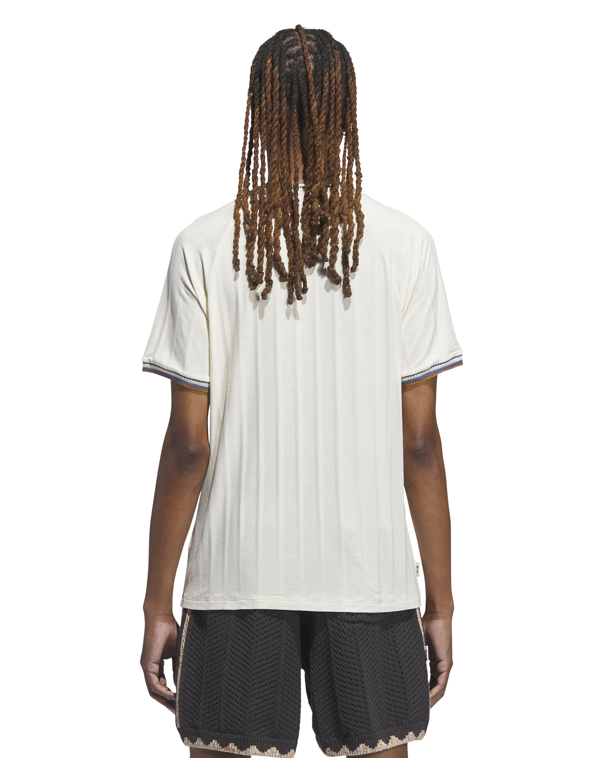 CLOT Knit Collar 3-Stripes T-Shirt - Cream