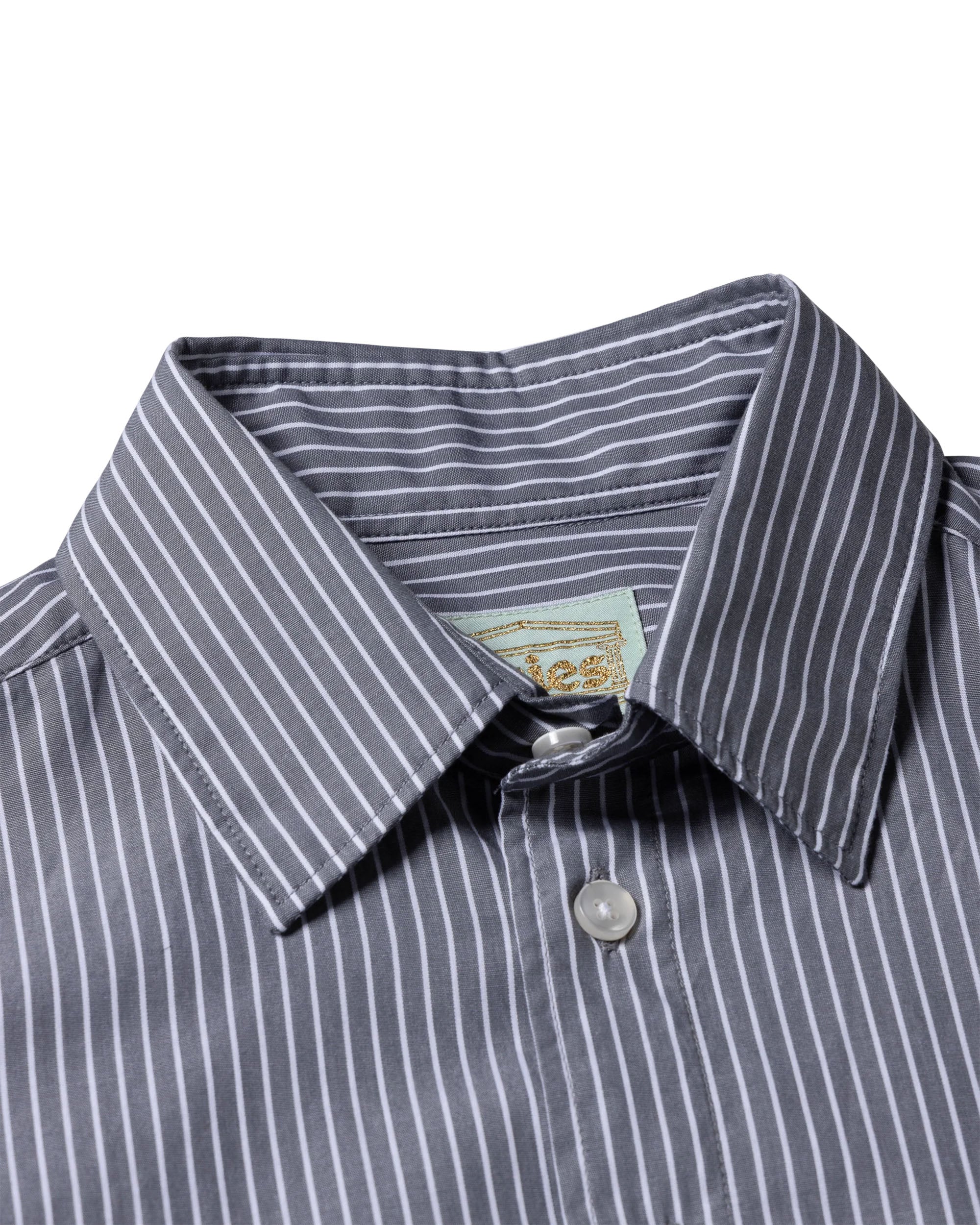 Stripe Poplin Classic Shirt - Grey