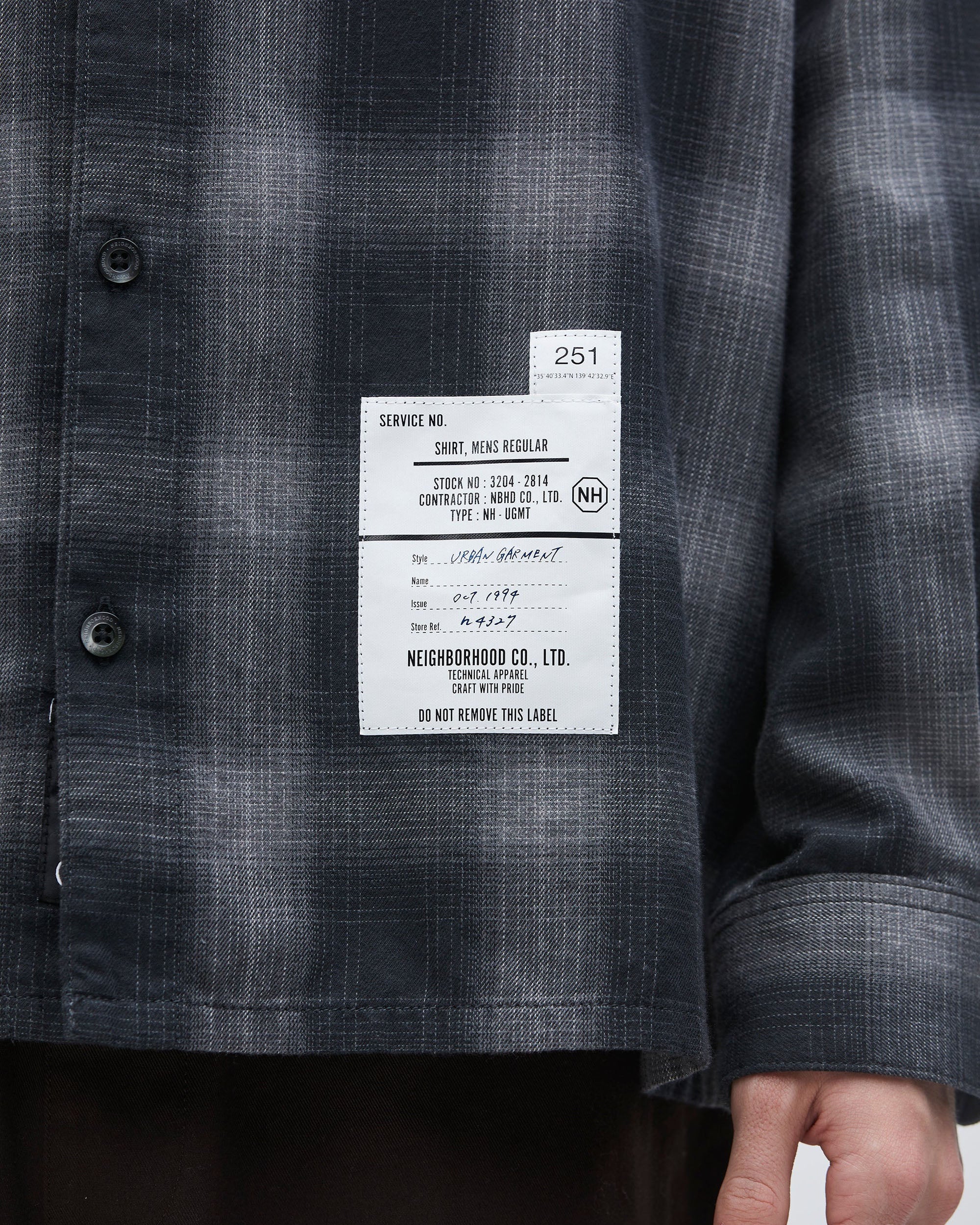 L/S Hombre Check Shirt - Charcoal / Mustard