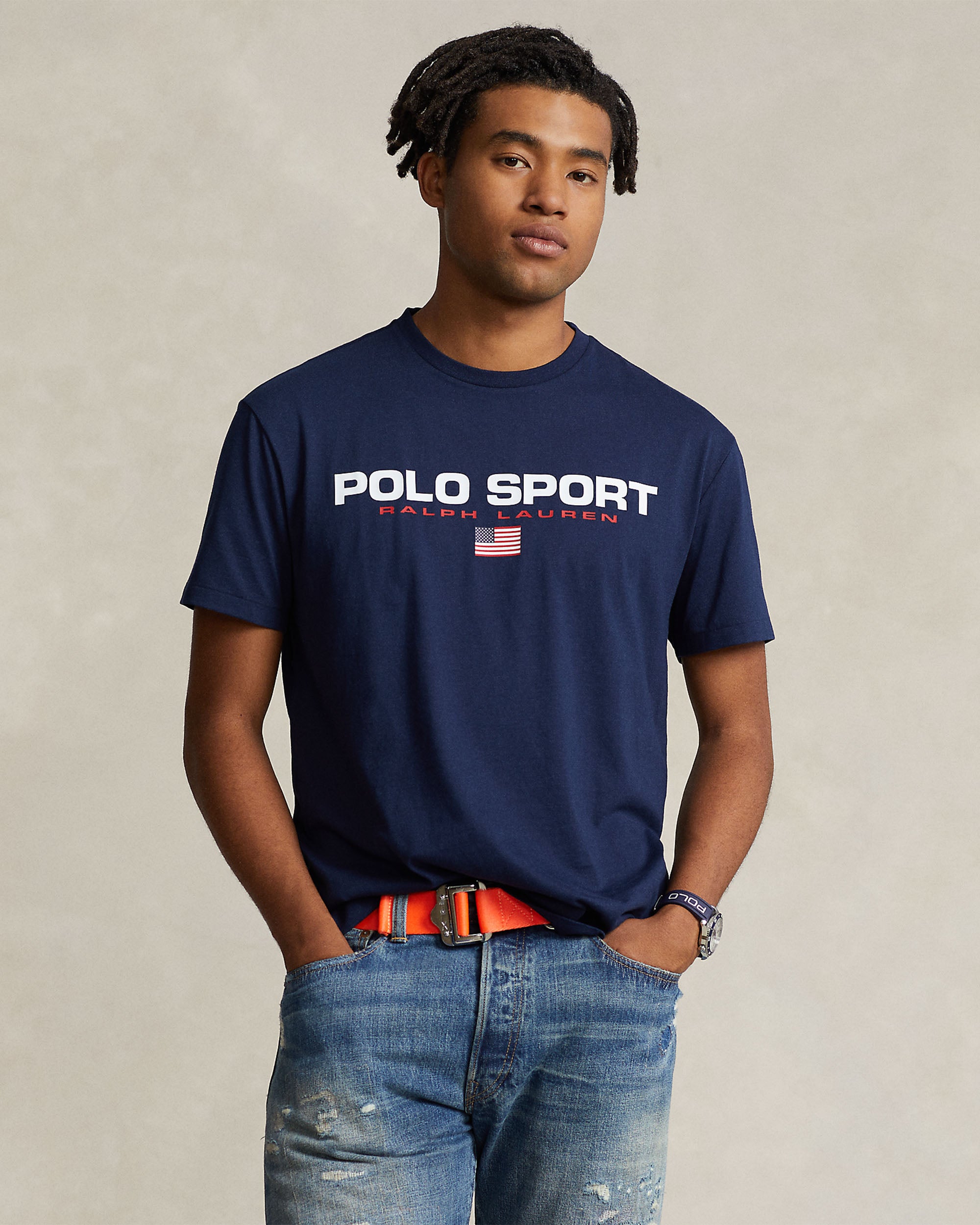 Classic Fit Polo Sport Jersey T-Shirt - Navy