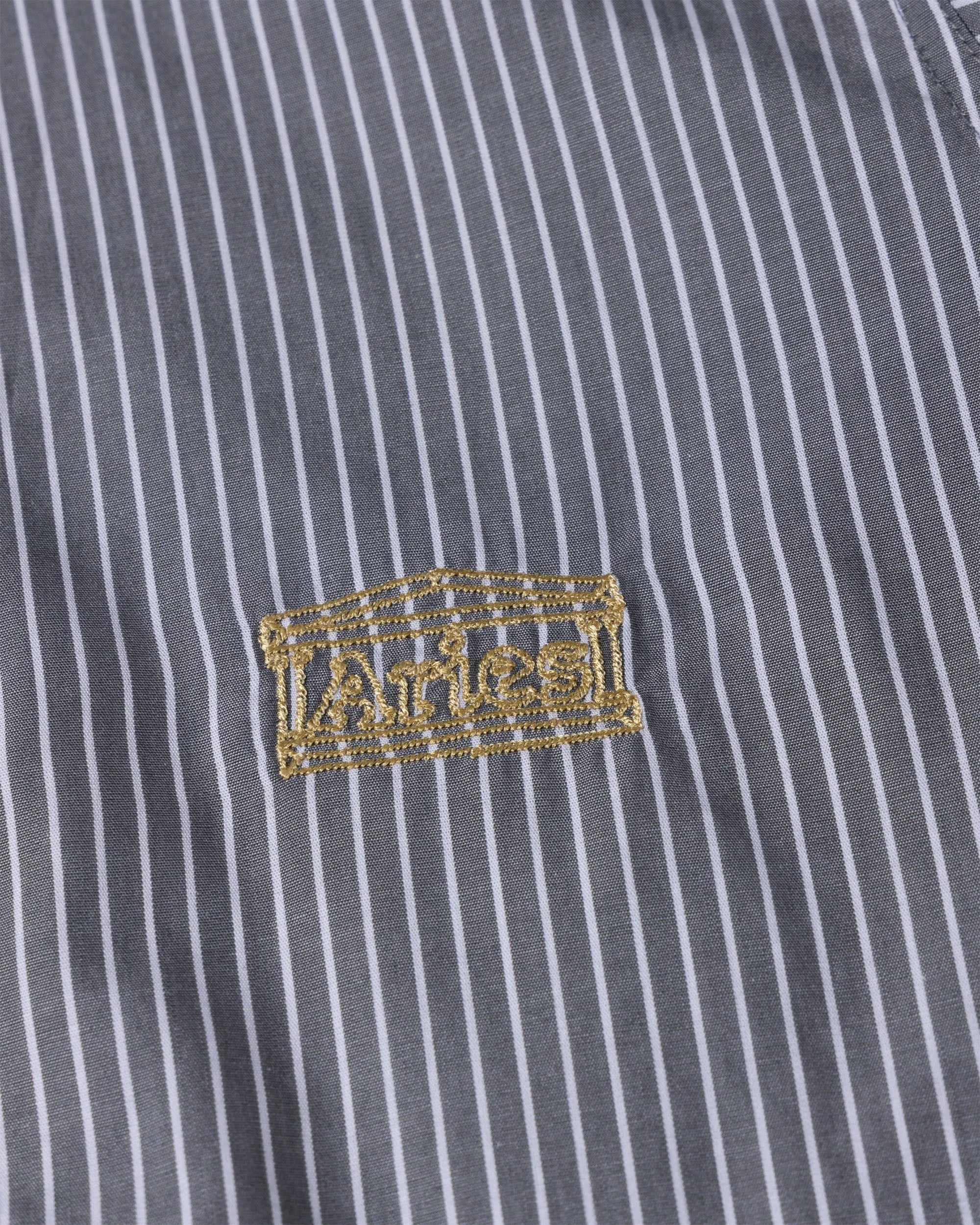 Stripe Poplin Classic Shirt - Grey