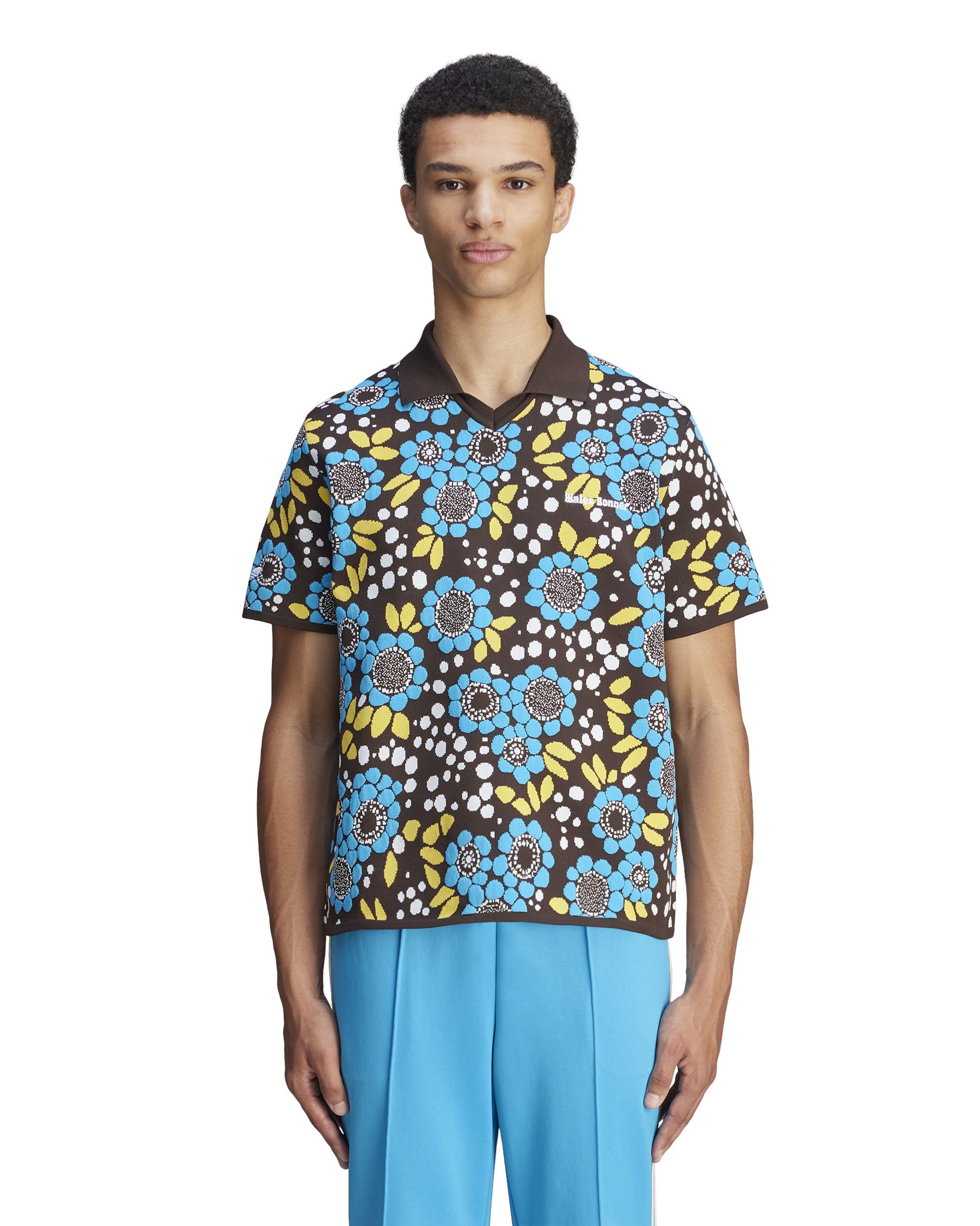 Wales Bonner Knit Floral Polo Shirt - Multi