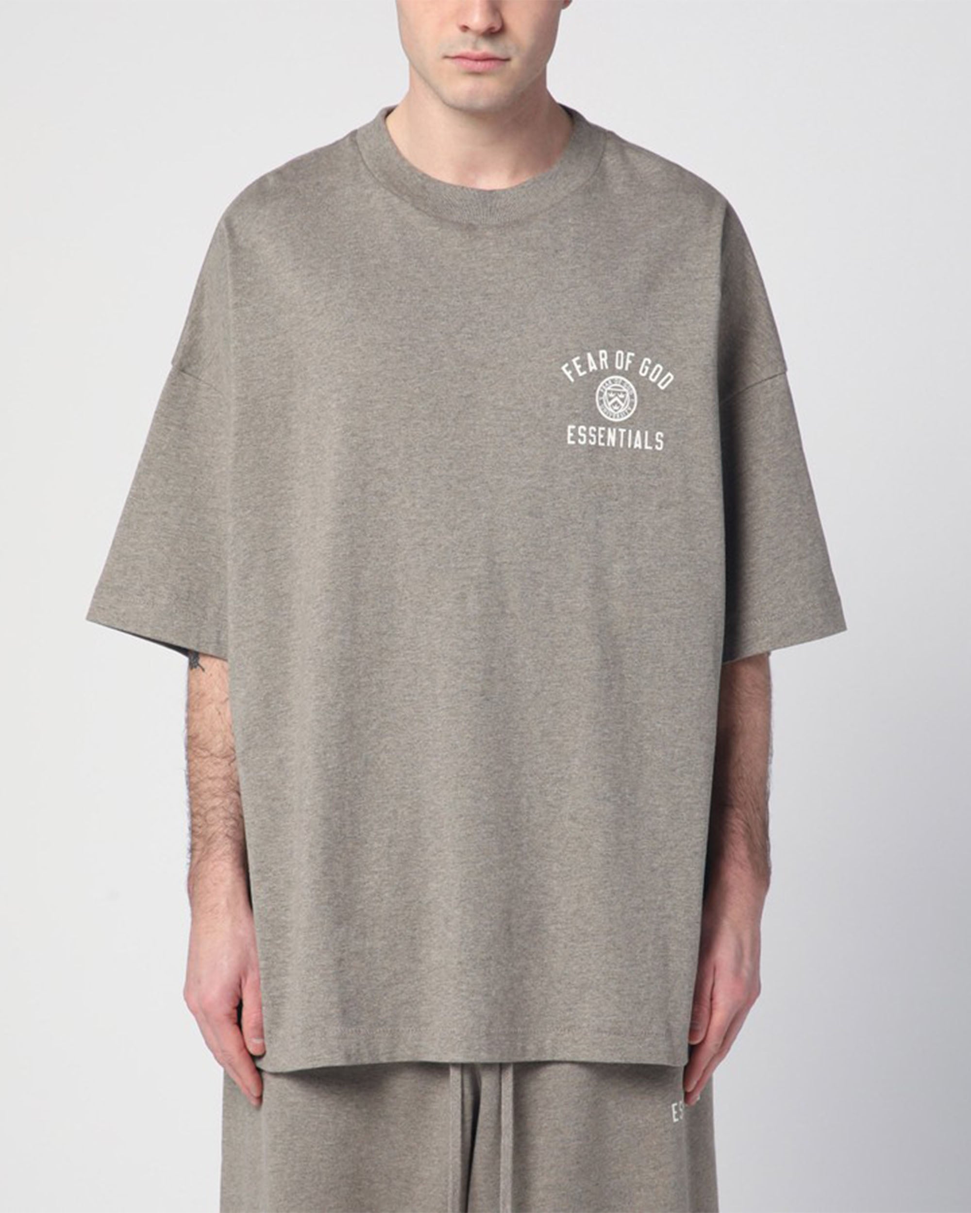 Jersey Crewneck T-Shirt 'University' - Heather Gray