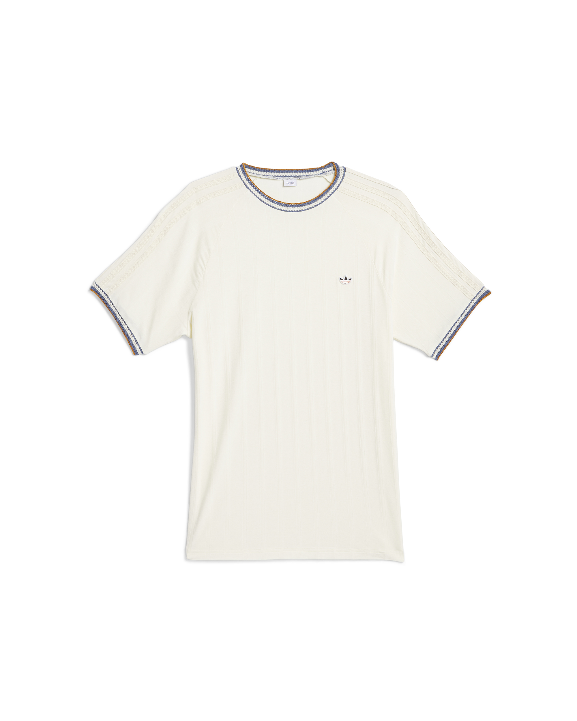 CLOT Knit Collar 3-Stripes T-Shirt - Cream
