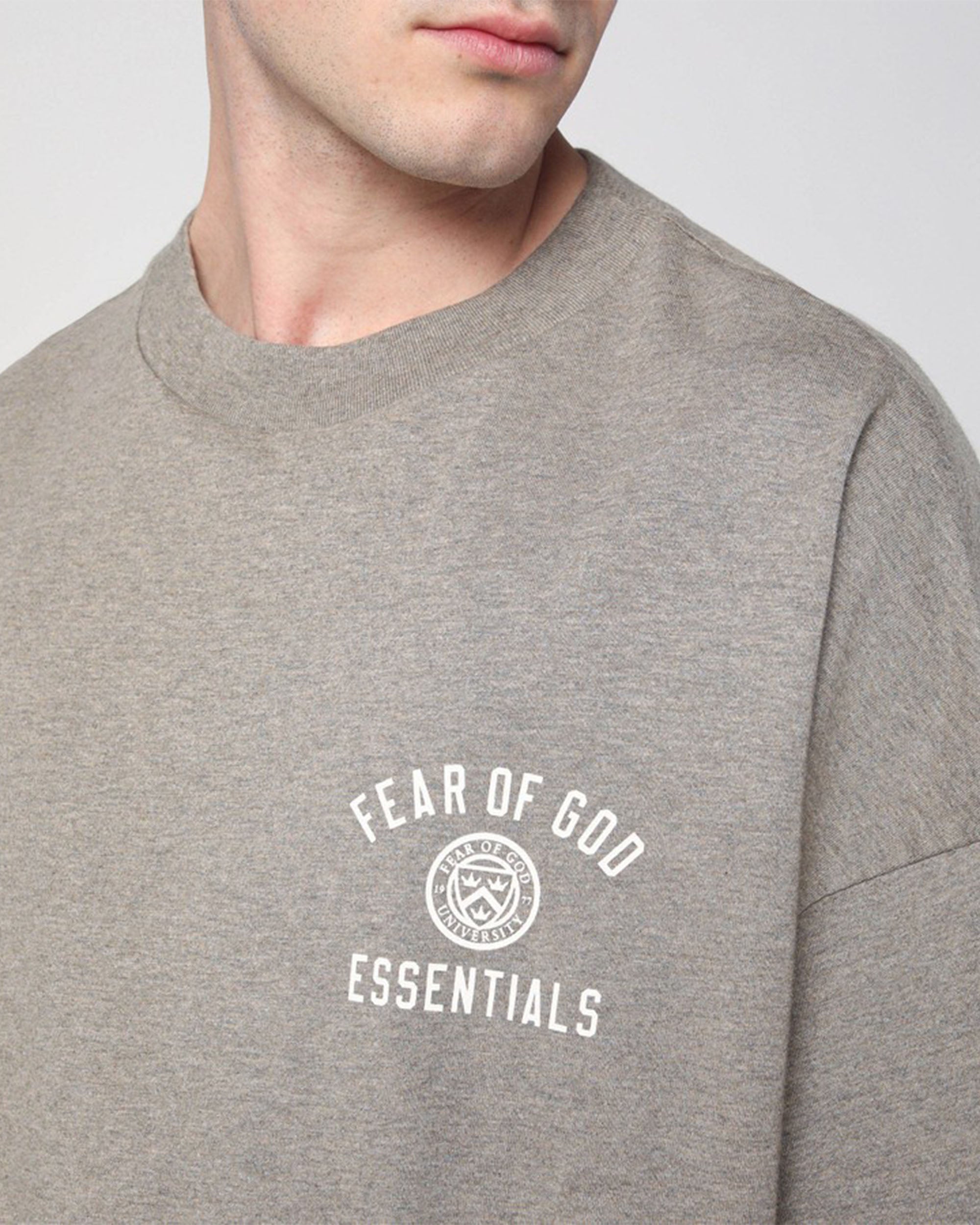 Jersey Crewneck T-Shirt 'University' - Heather Gray