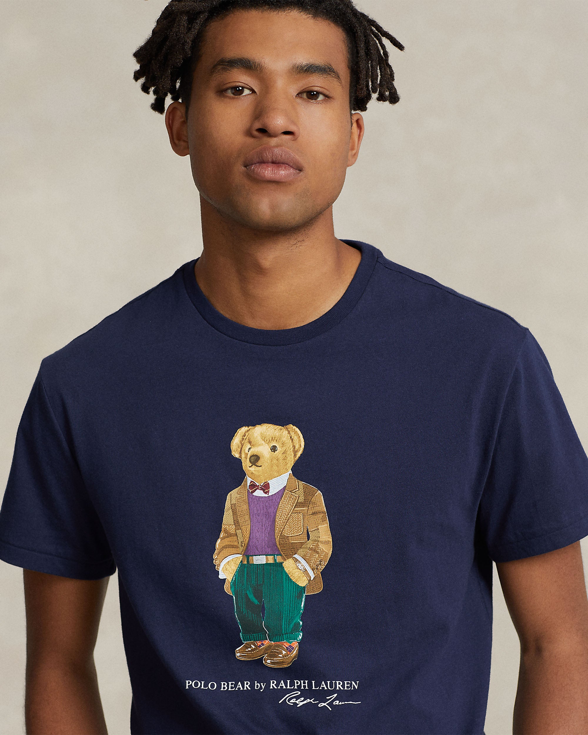 Classic Fit Polo Bear Jersey T-Shirt - Navy