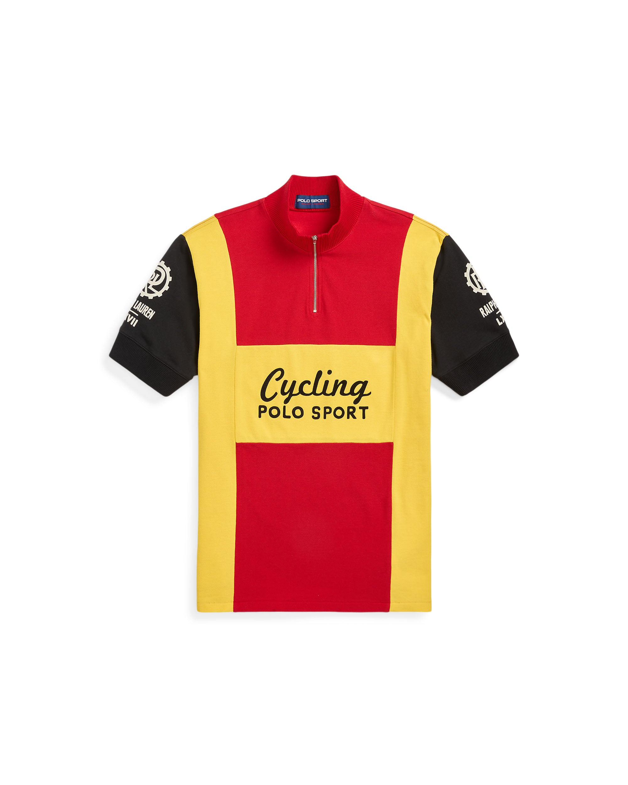 Basic Mesh Half Zip Top - Red / Yellow
