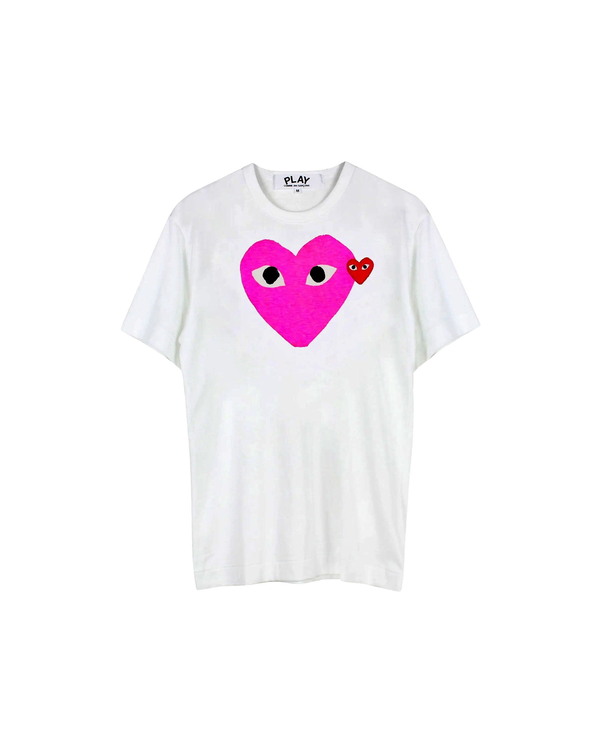 Women's Pink Heart T-Shirt - White / Pink