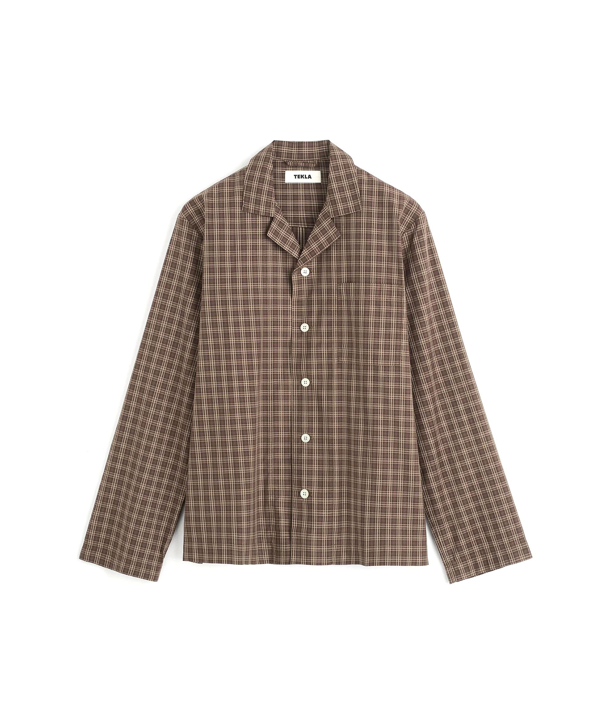 Mens Fine Twill Pyjama L/S Shirt - Serra Checks
