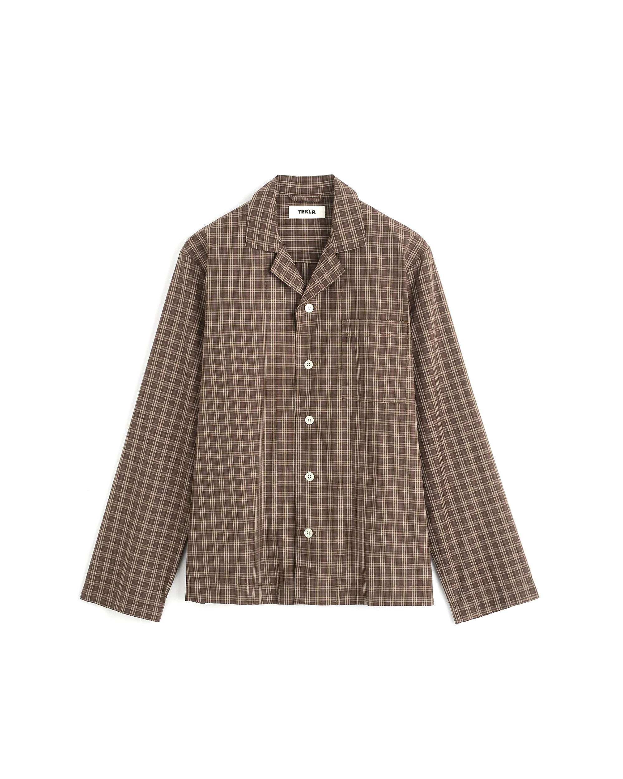 Mens Fine Twill Pyjama L/S Shirt - Serra Checks