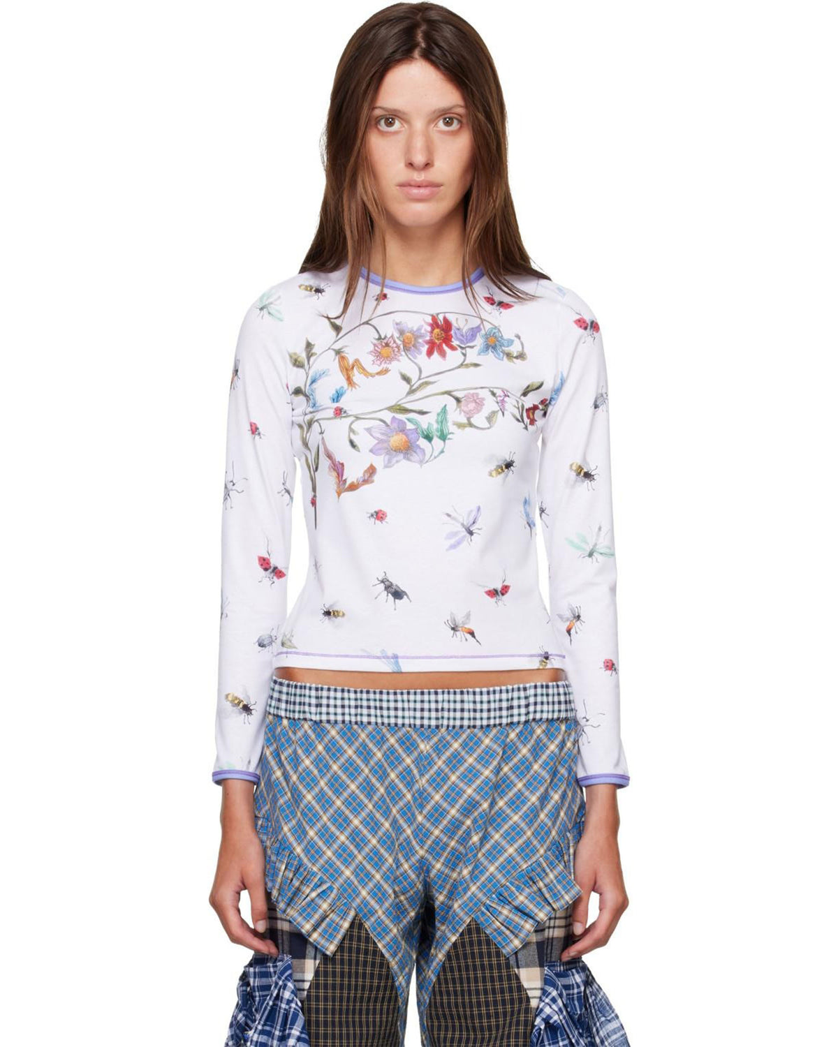 Floral Buggy Fitted Jersey Top - Multi