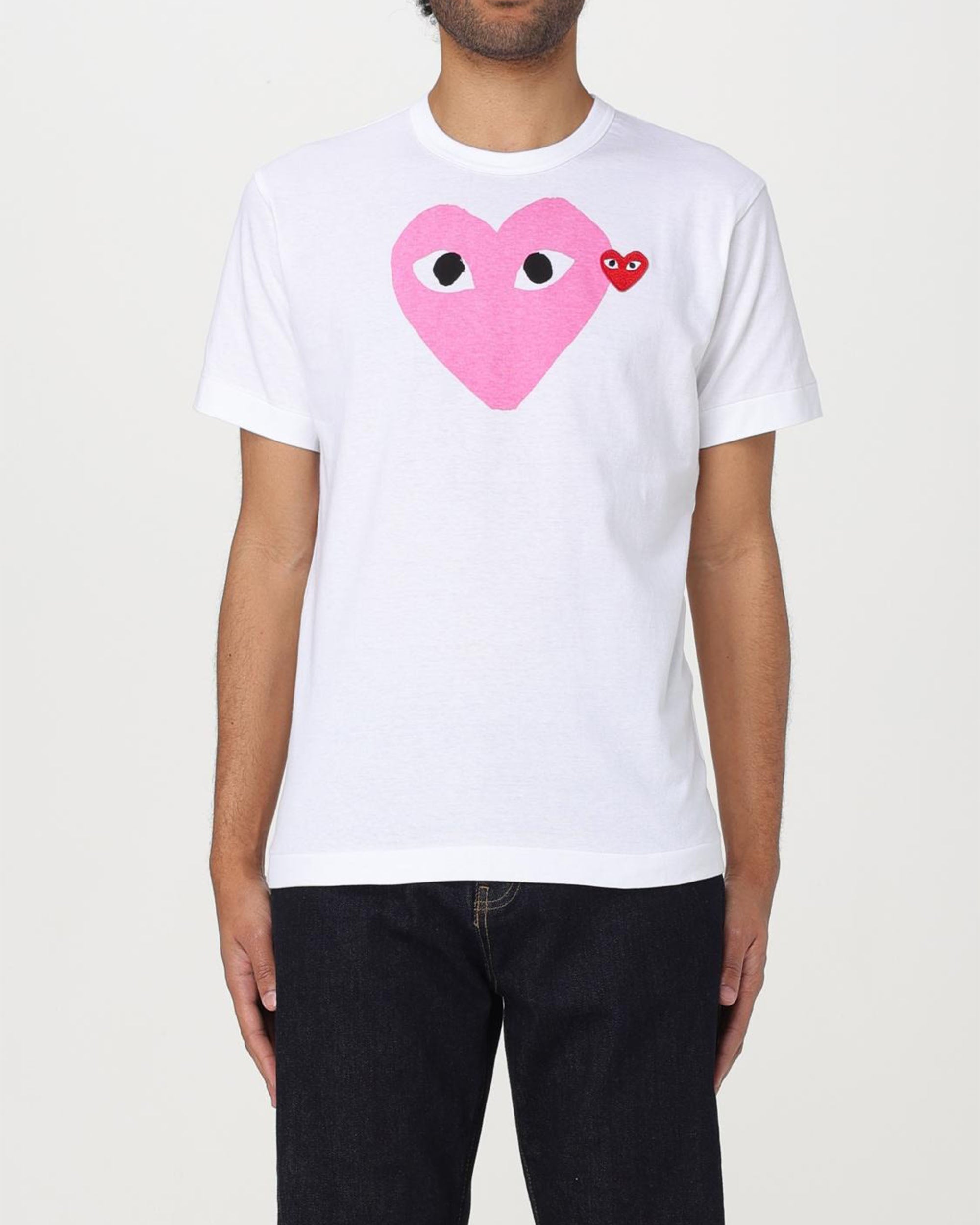 Women's Pink Heart T-Shirt - White / Pink