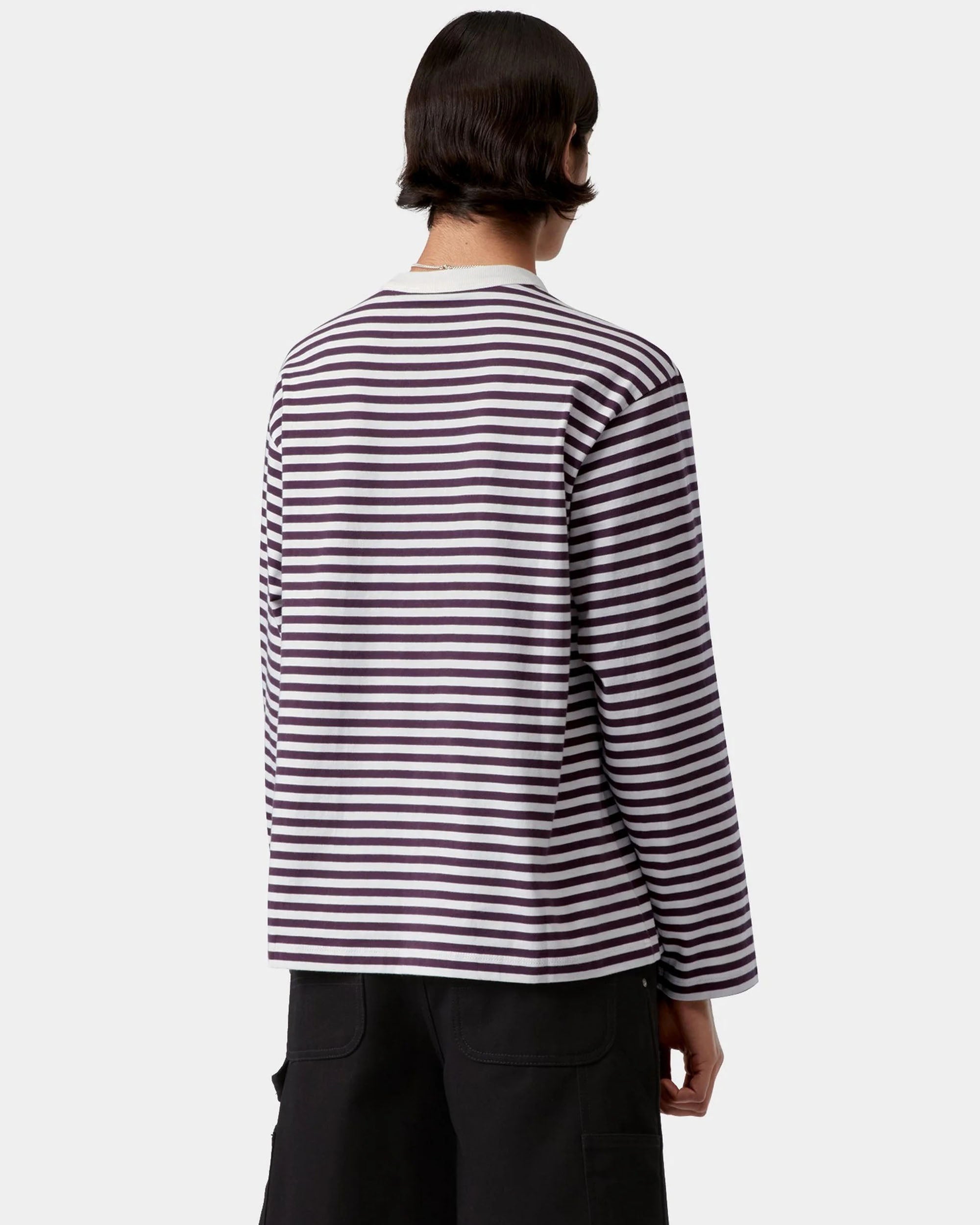 Women's L/S Ezra T-shirt - Ezra Stripe / Cozy Purple / Wax