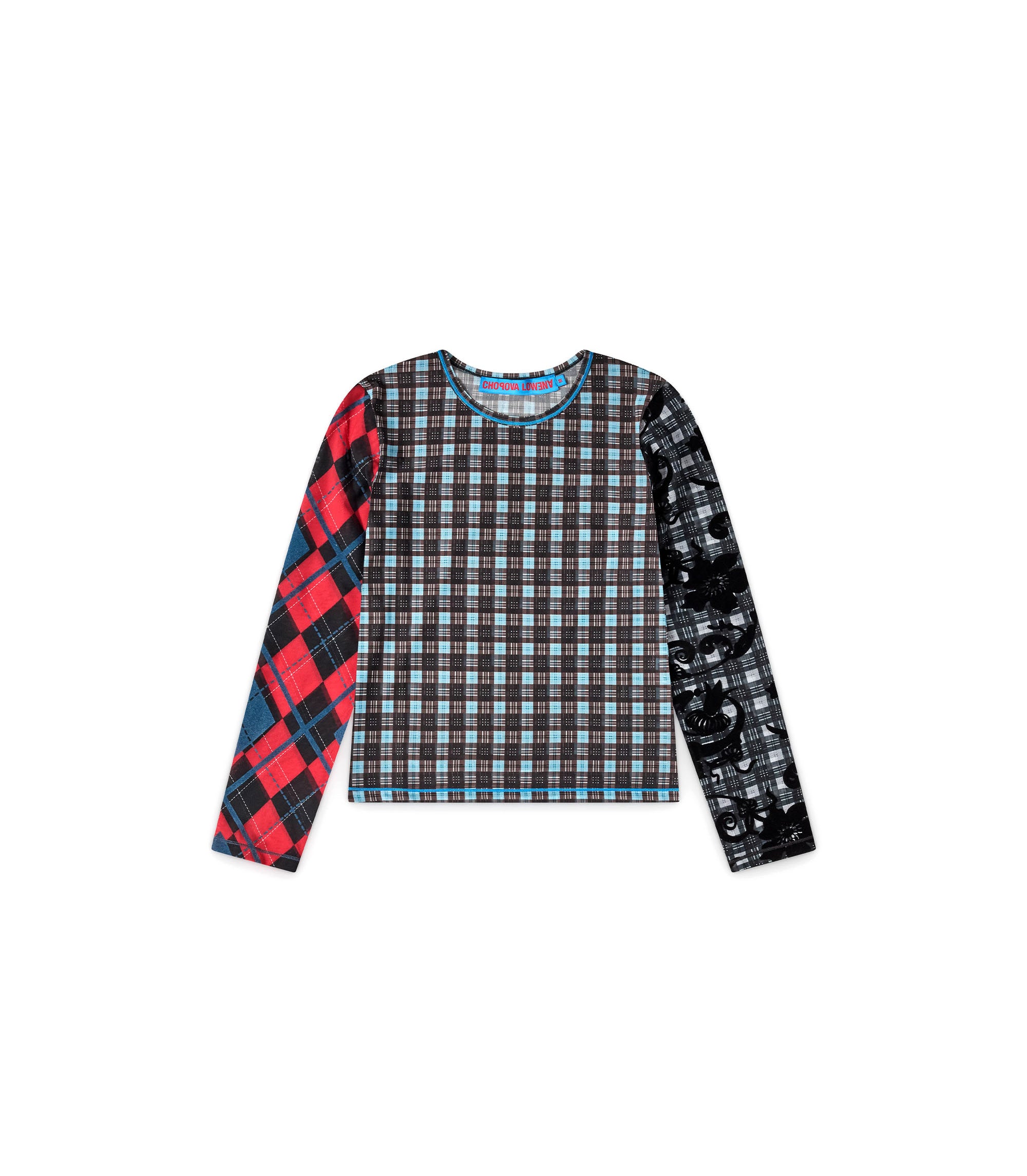 Par Flocked Mesh LS Top - Blue