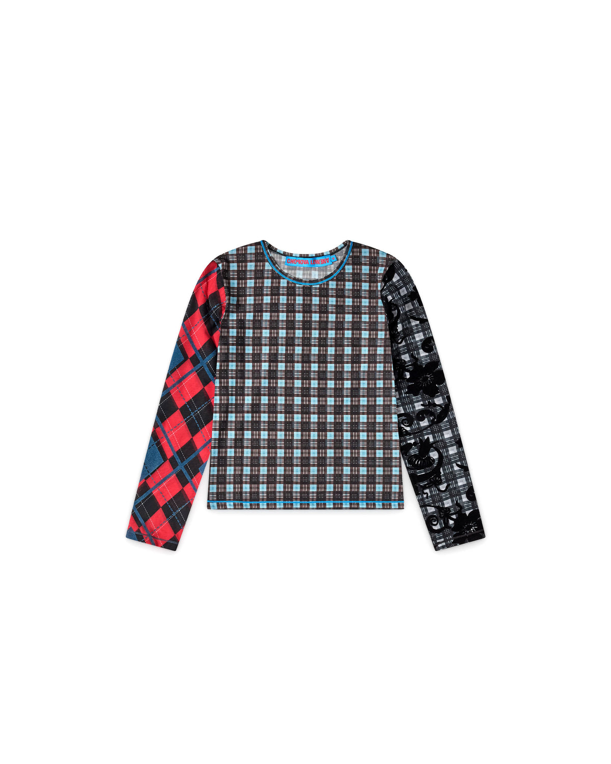 Par Flocked Mesh LS Top - Blue