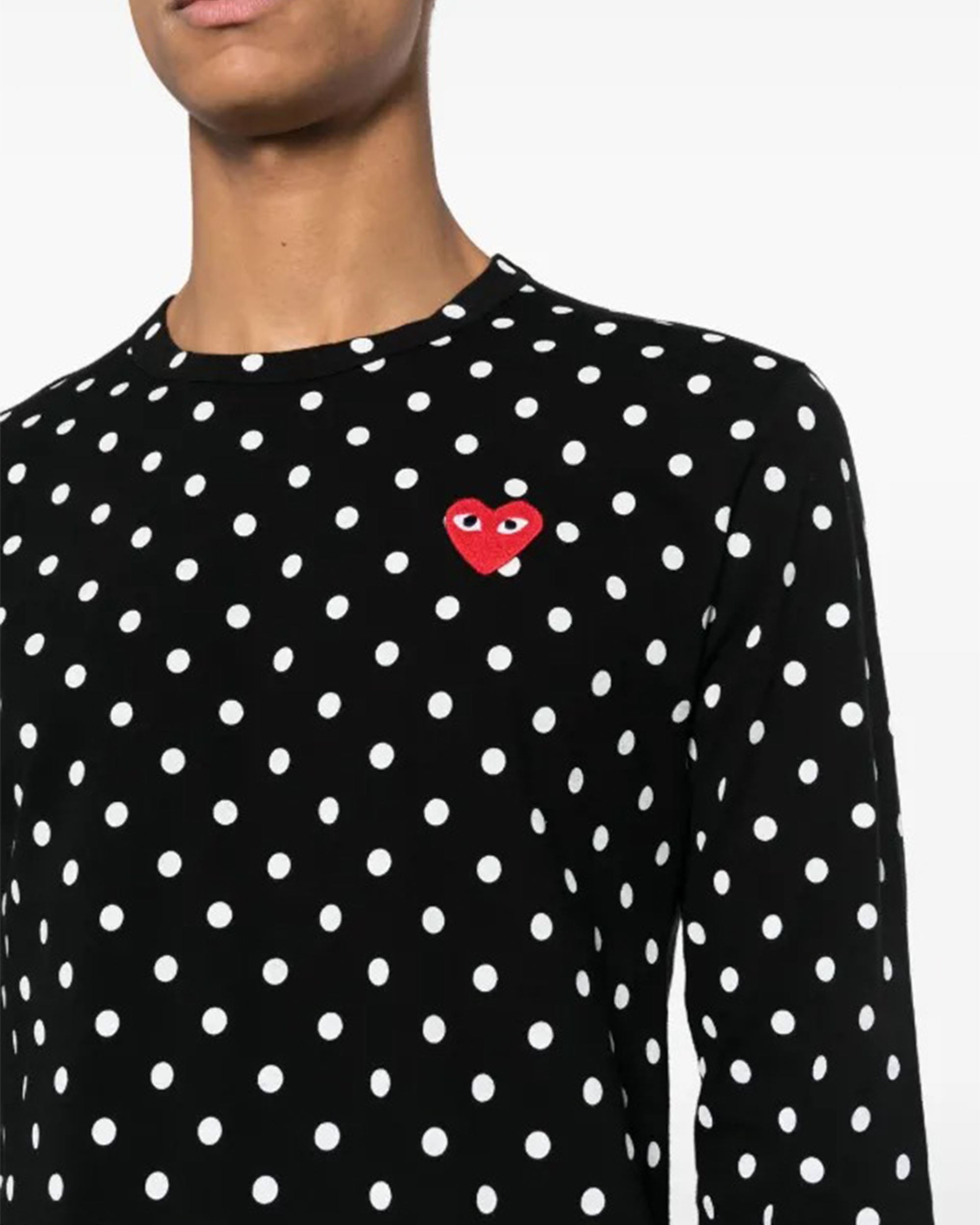 Polka Dot L/S T-Shirt - Black / White
