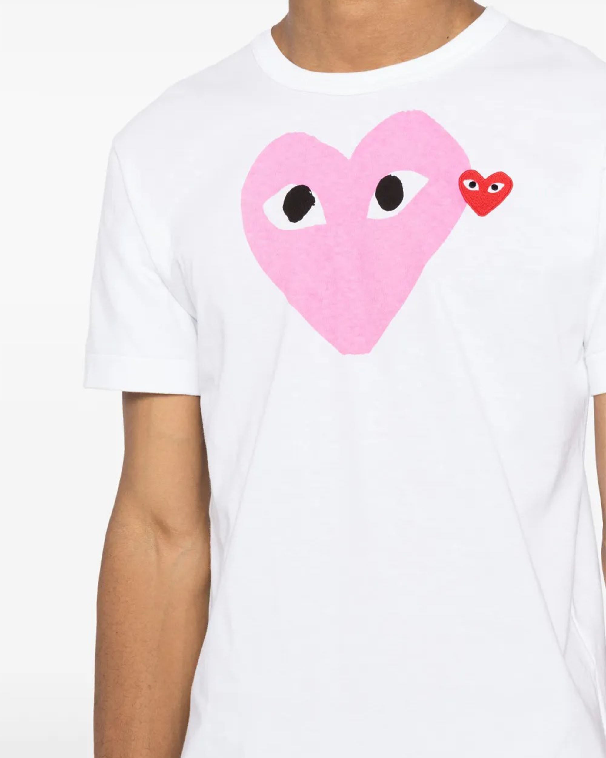 Women's Pink Heart T-Shirt - White / Pink