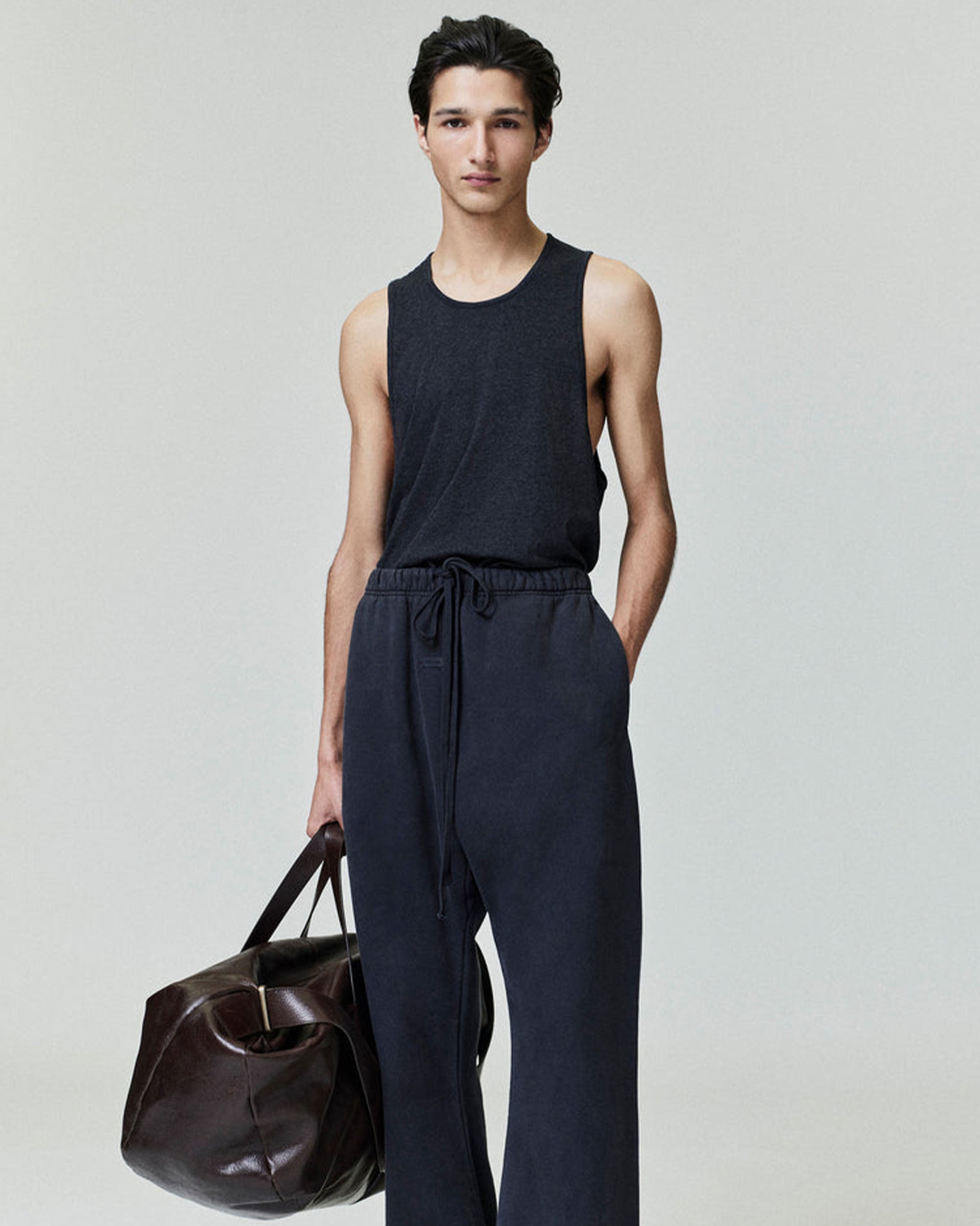 Embroidered Essential Tank - Vintage Black