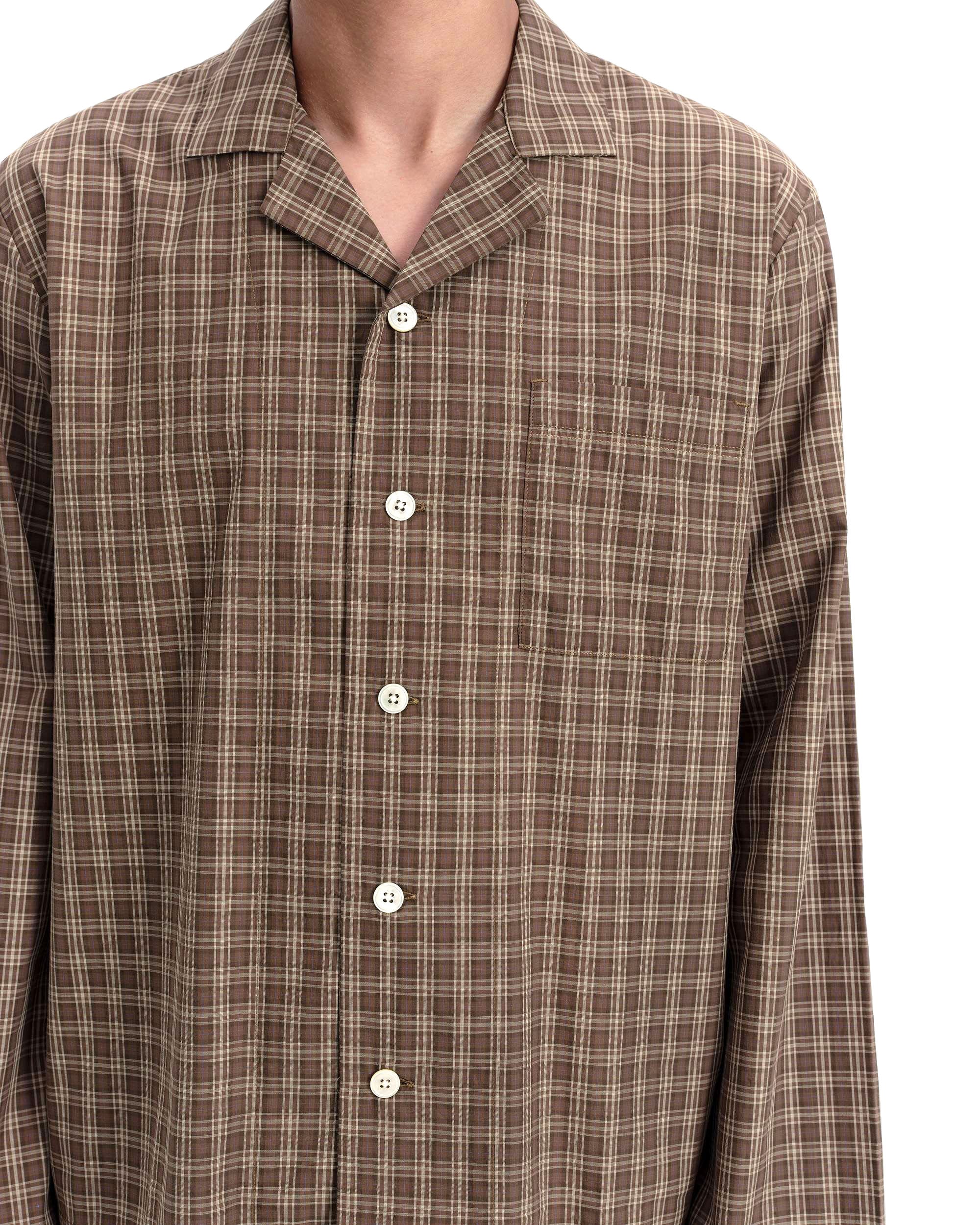 Mens Fine Twill Pyjama L/S Shirt - Serra Checks