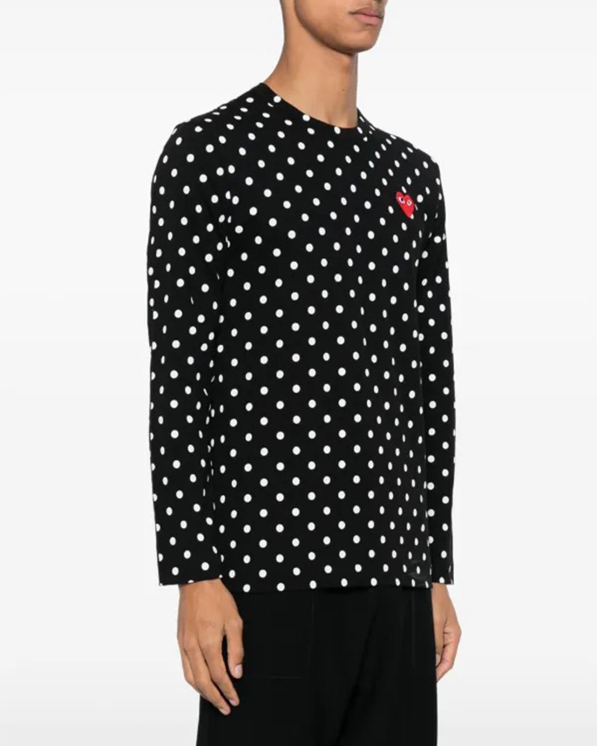 Polka Dot L/S T-Shirt - Black / White