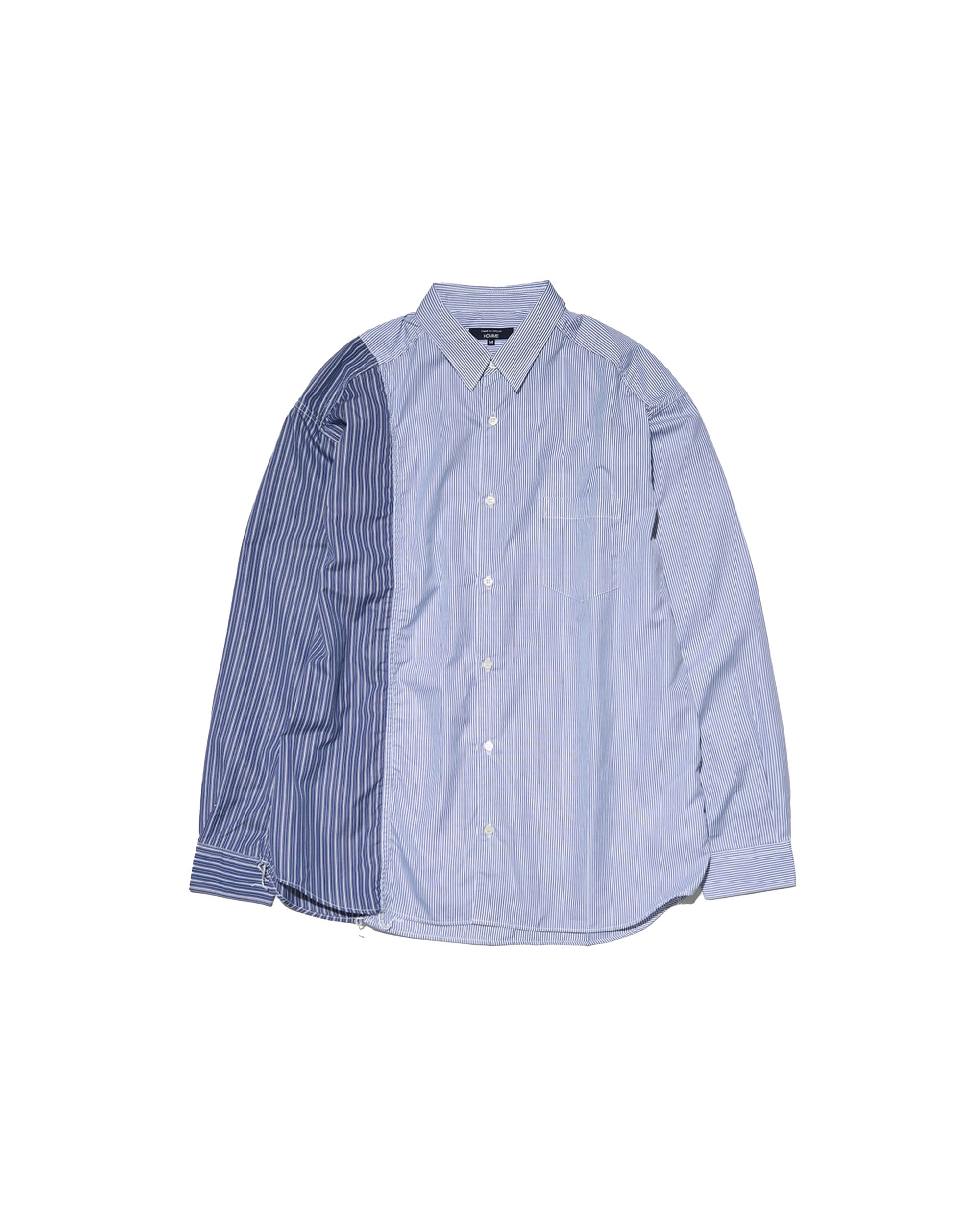 Multi Panel L/S Shirt - White / Navy
