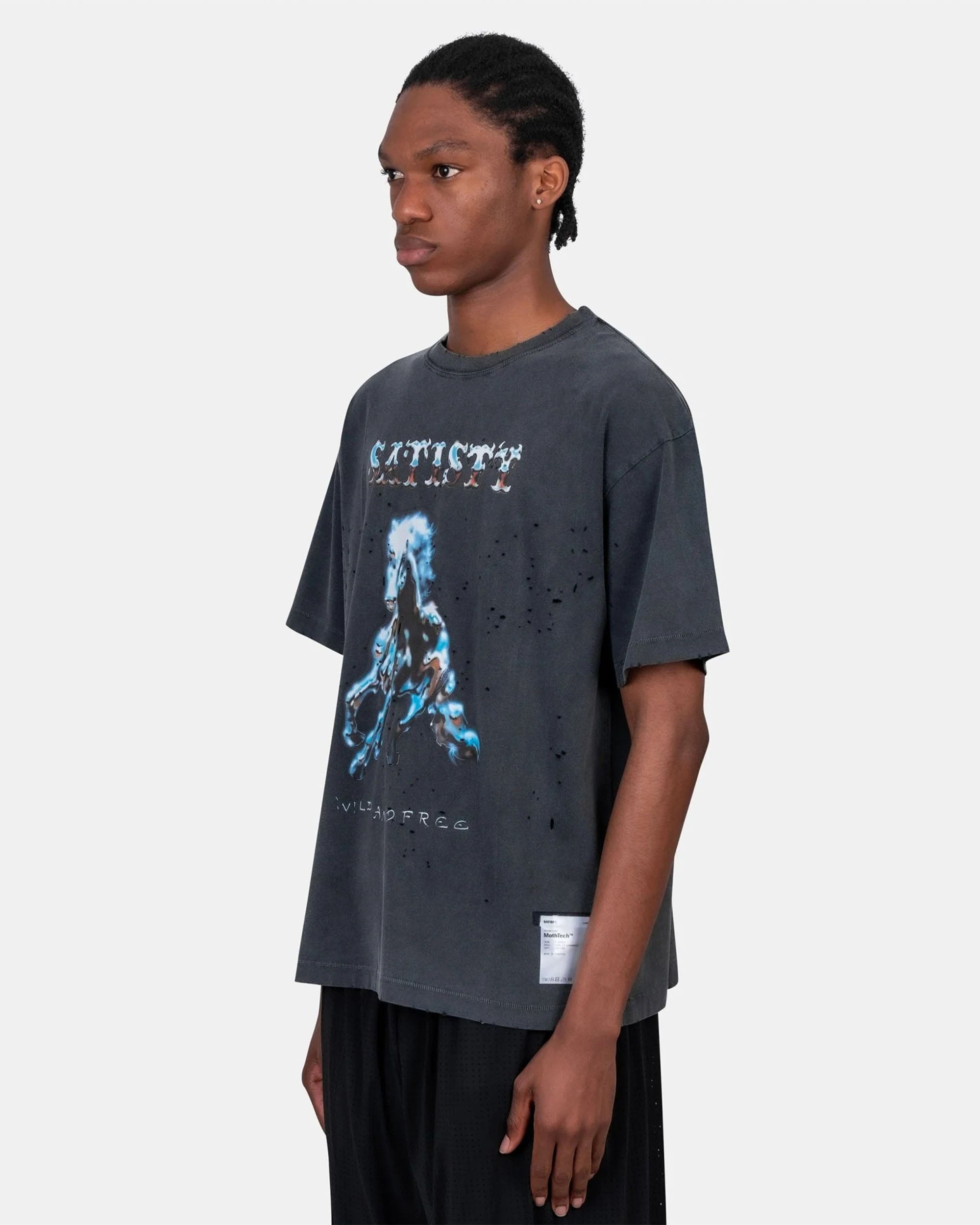 Wild Horse MothTech T-Shirt - Aged Black