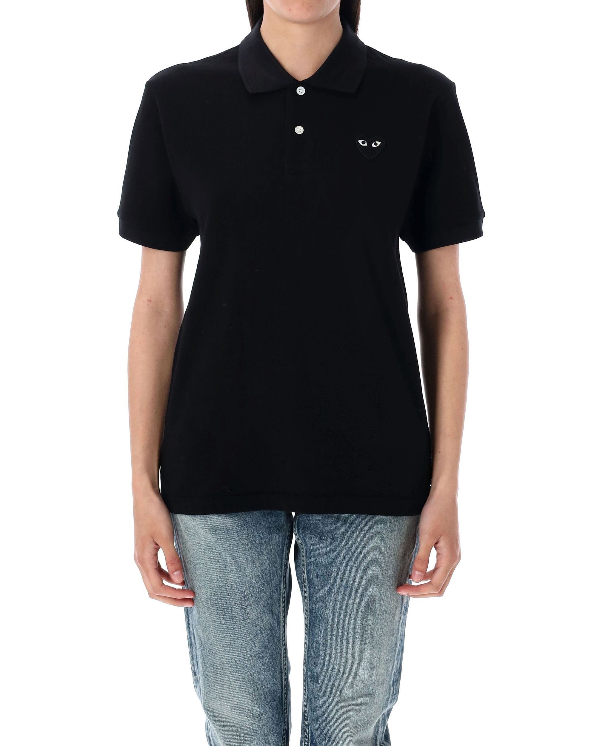 Heart Logo Polo Shirt - Black / Black