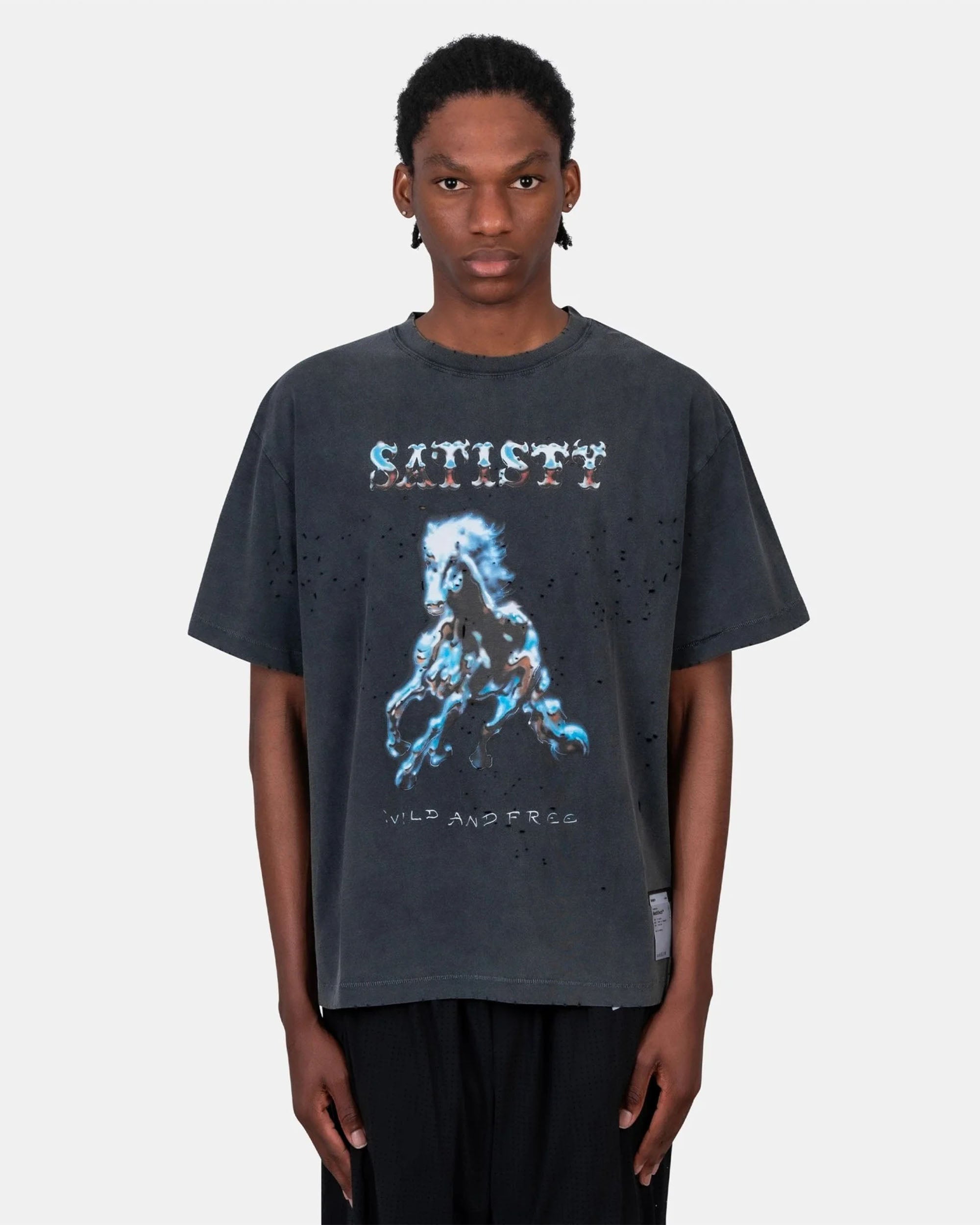 Wild Horse MothTech T-Shirt - Aged Black