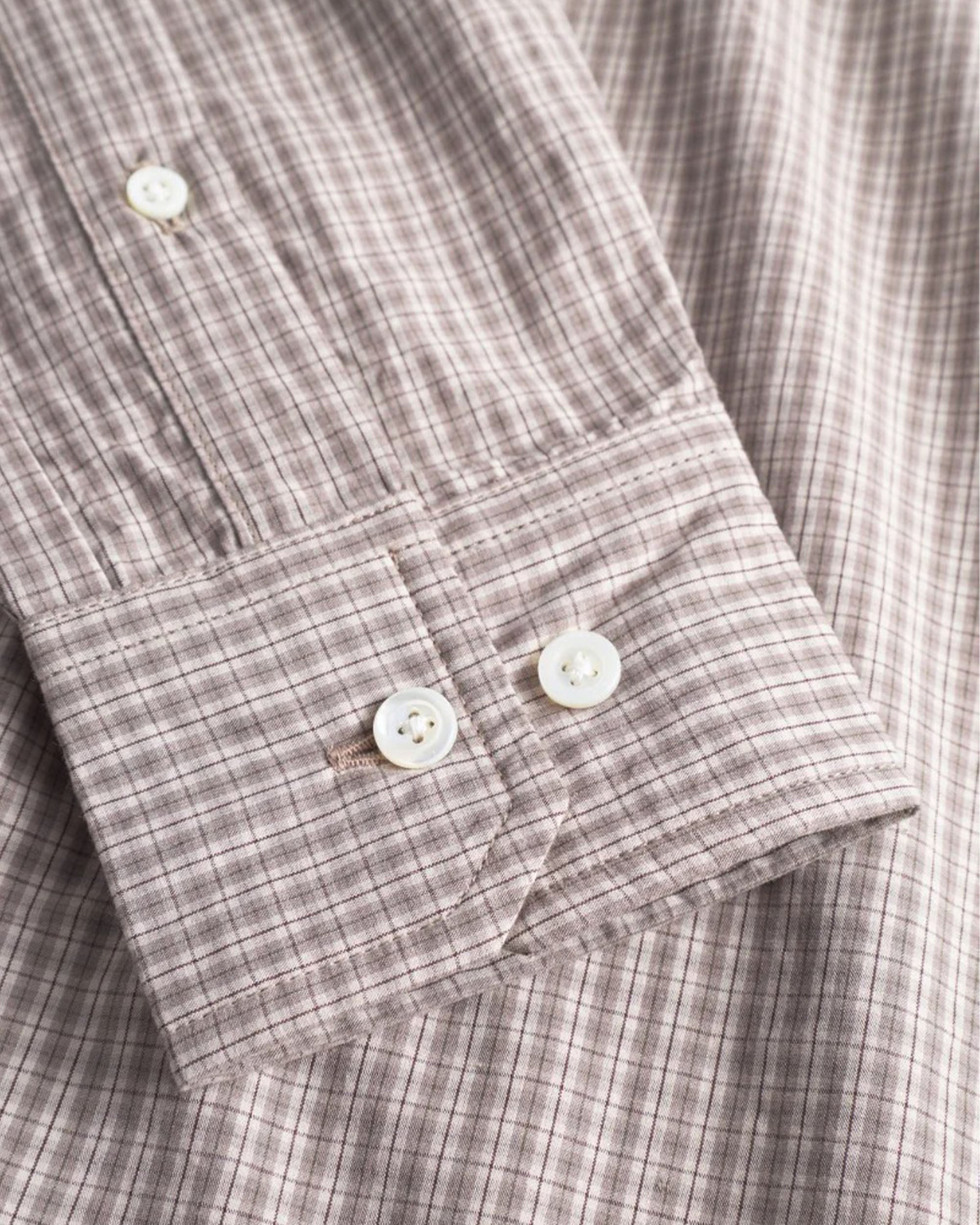 Ole Oversize Poplin Check Shirt - Walnut