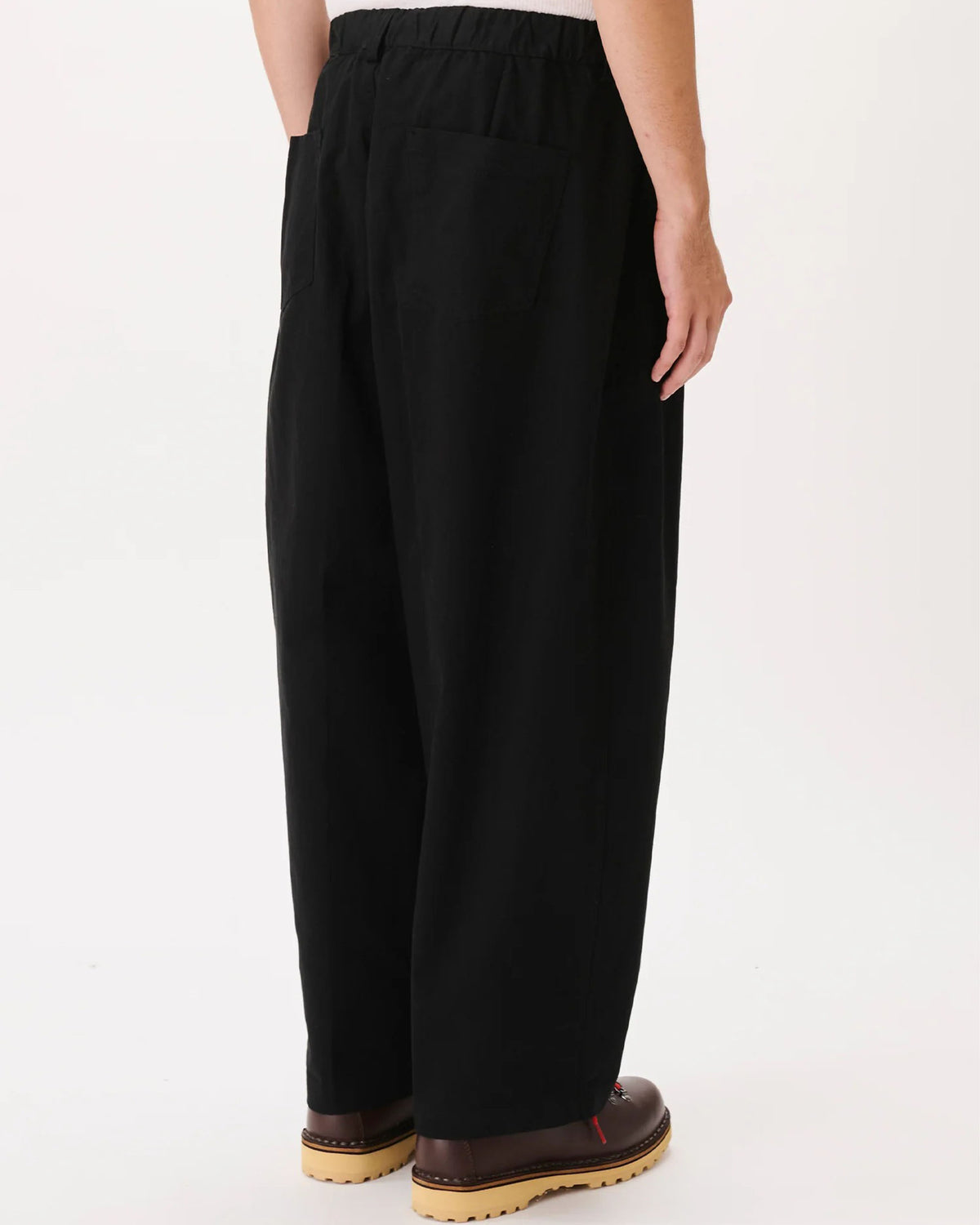 Herringbone Balloon Trousers - Black