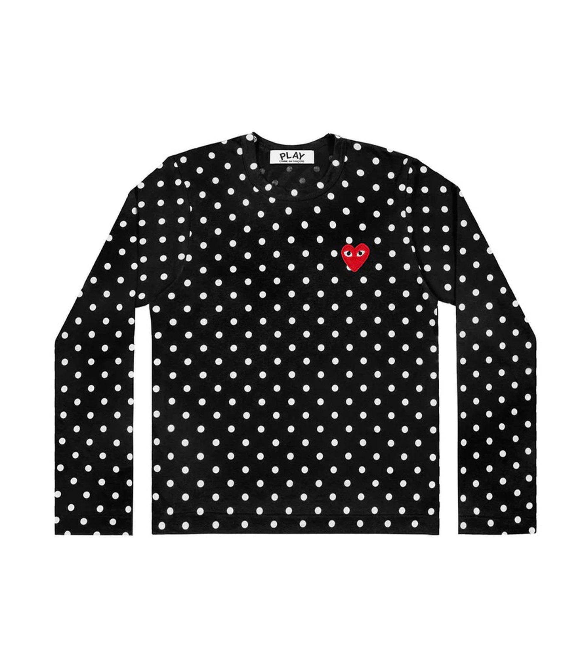 Polka Dot L/S T-Shirt - Black / White