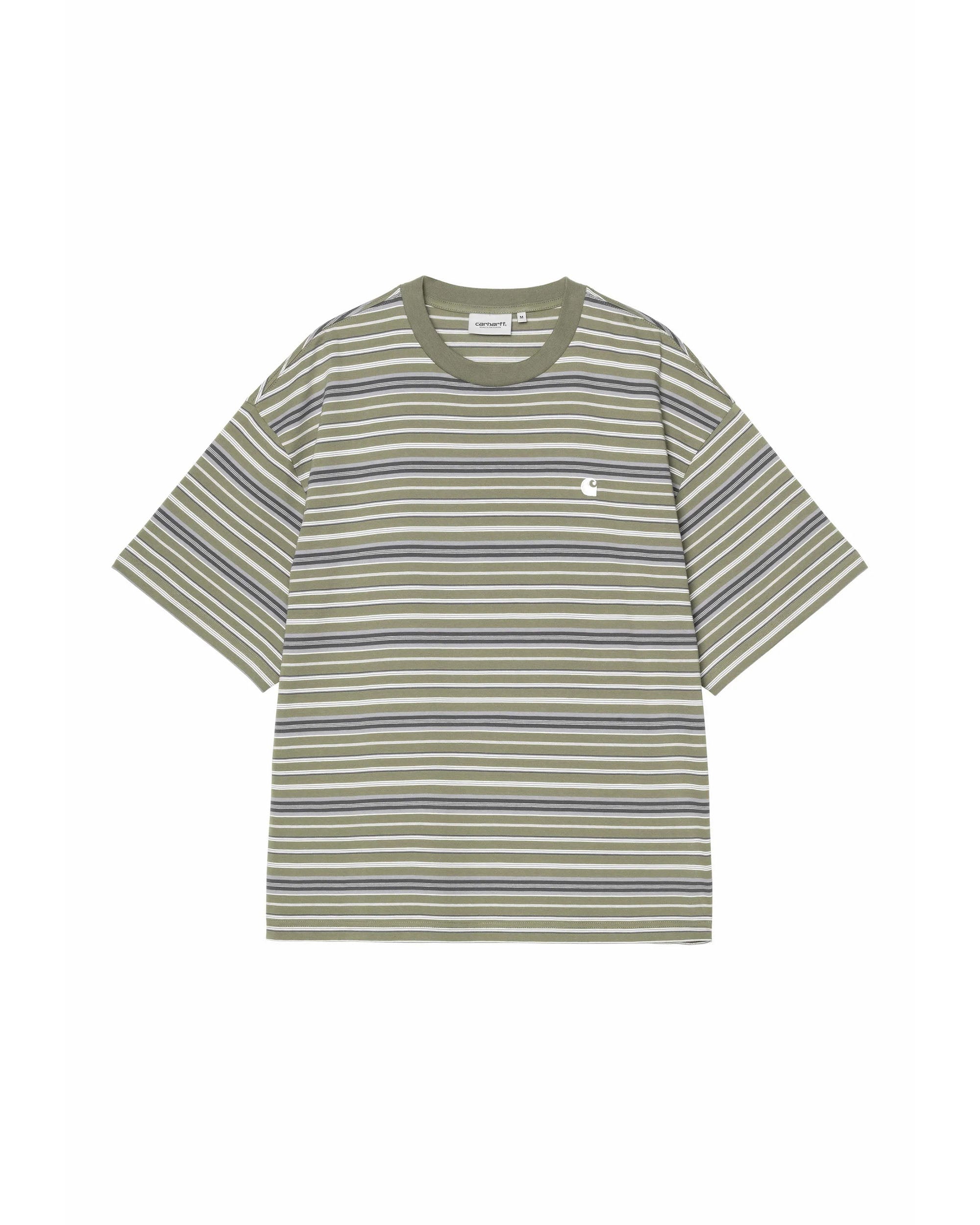 S/S Zane T-shirt - Zane Stripe / Dollar Green