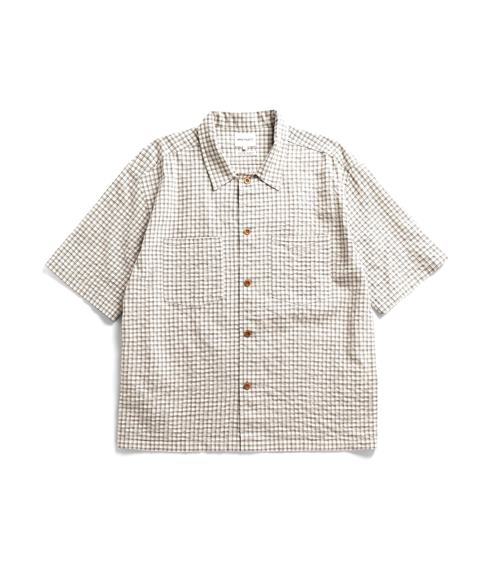 Mols Check SS Camp Shirt - Ecru