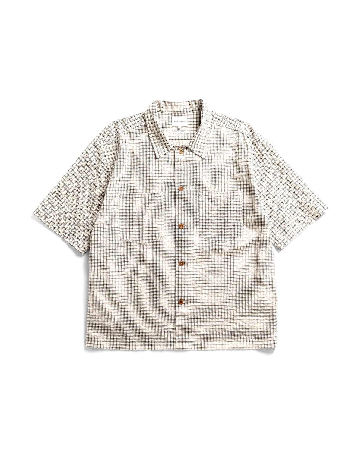 Mols Check SS Camp Shirt - Ecru