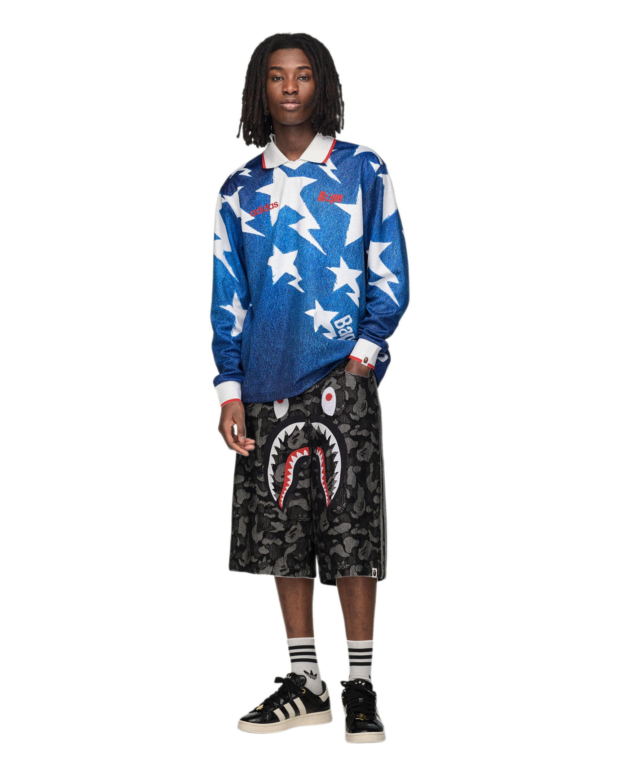 BAPE L/S Star Jersey - Blue Denim