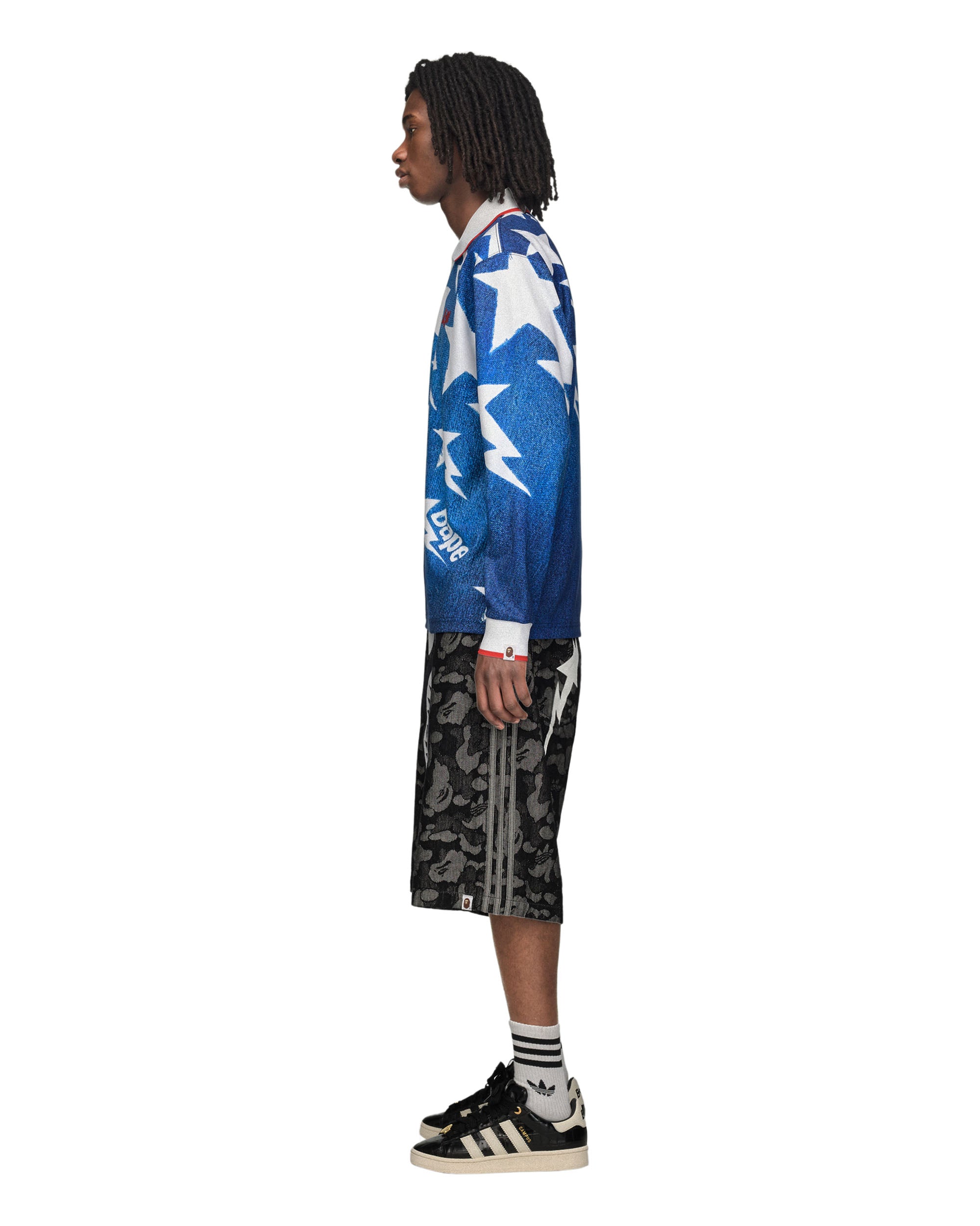 BAPE L/S Star Jersey - Blue Denim