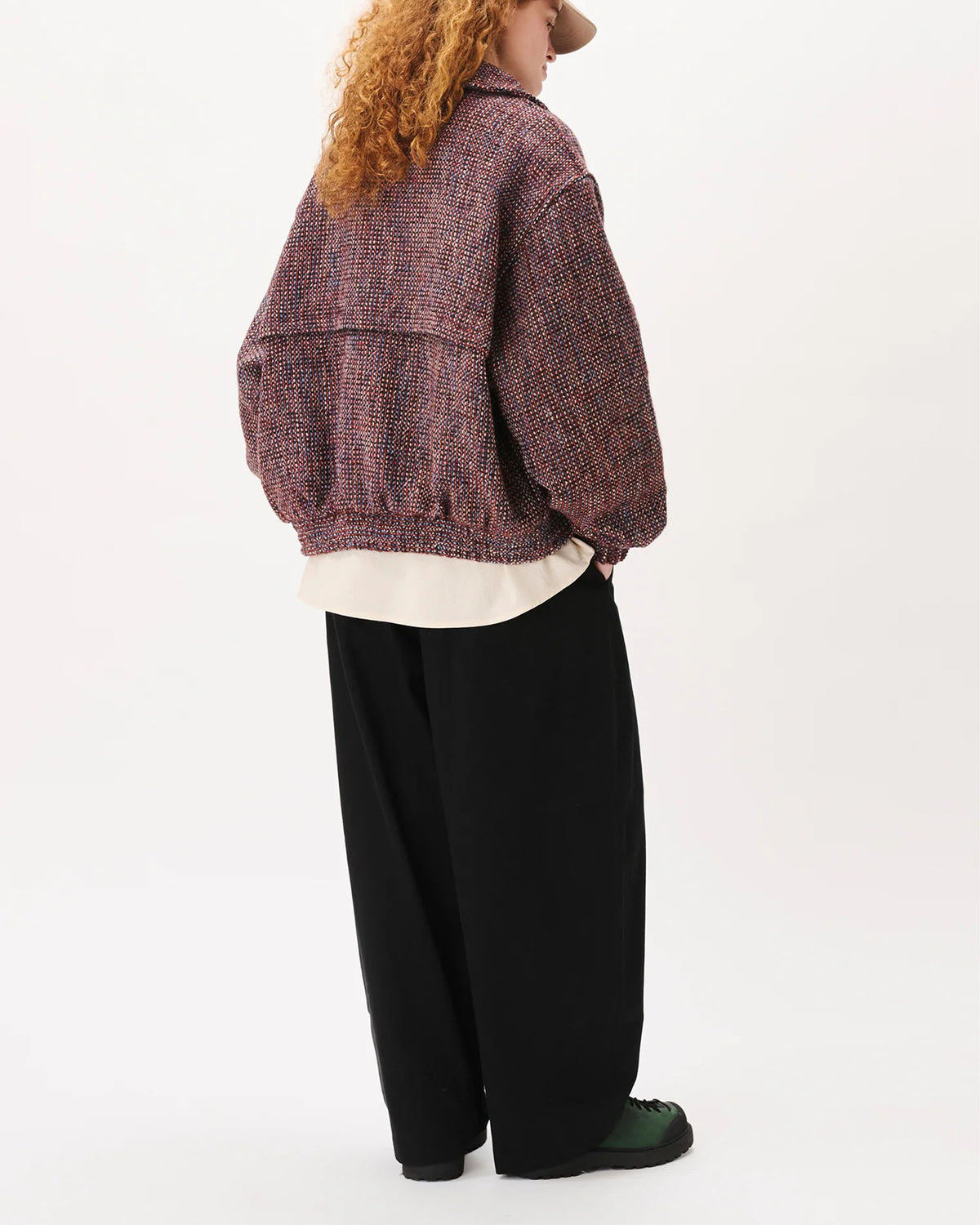 Herringbone Balloon Trousers - Black