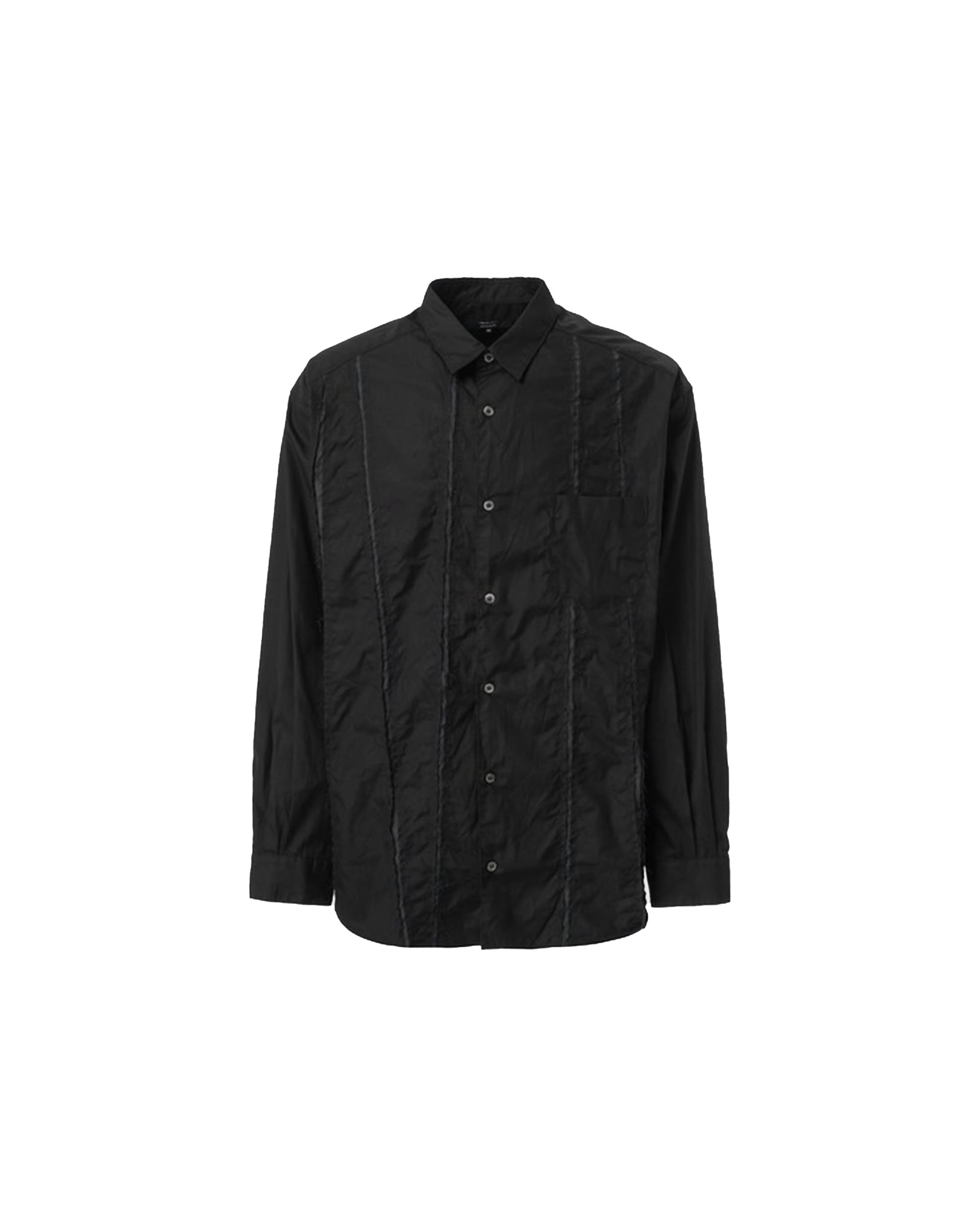 Distressed L/S Shirt - Black / Black