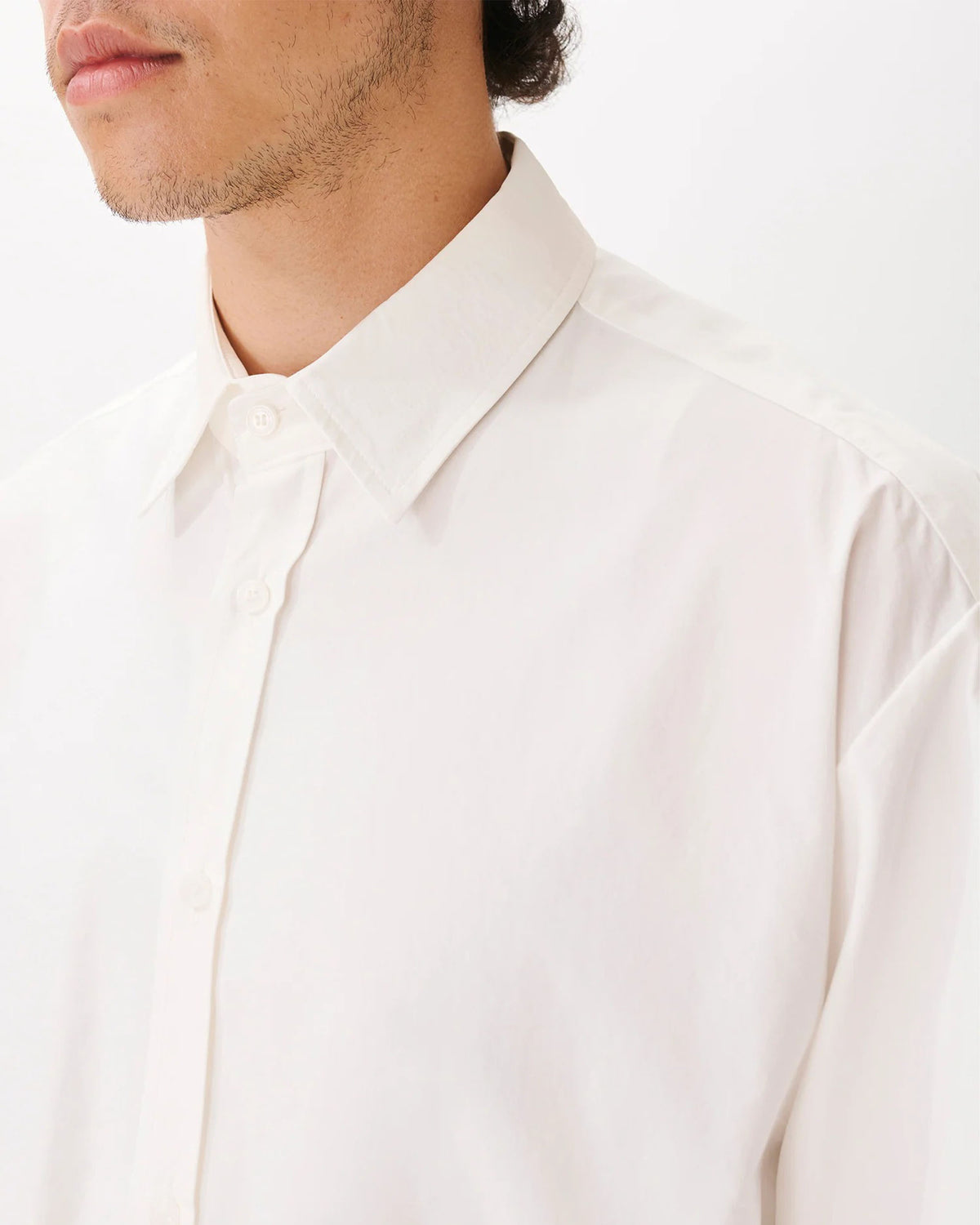 Button-Up Layered Shirt - White