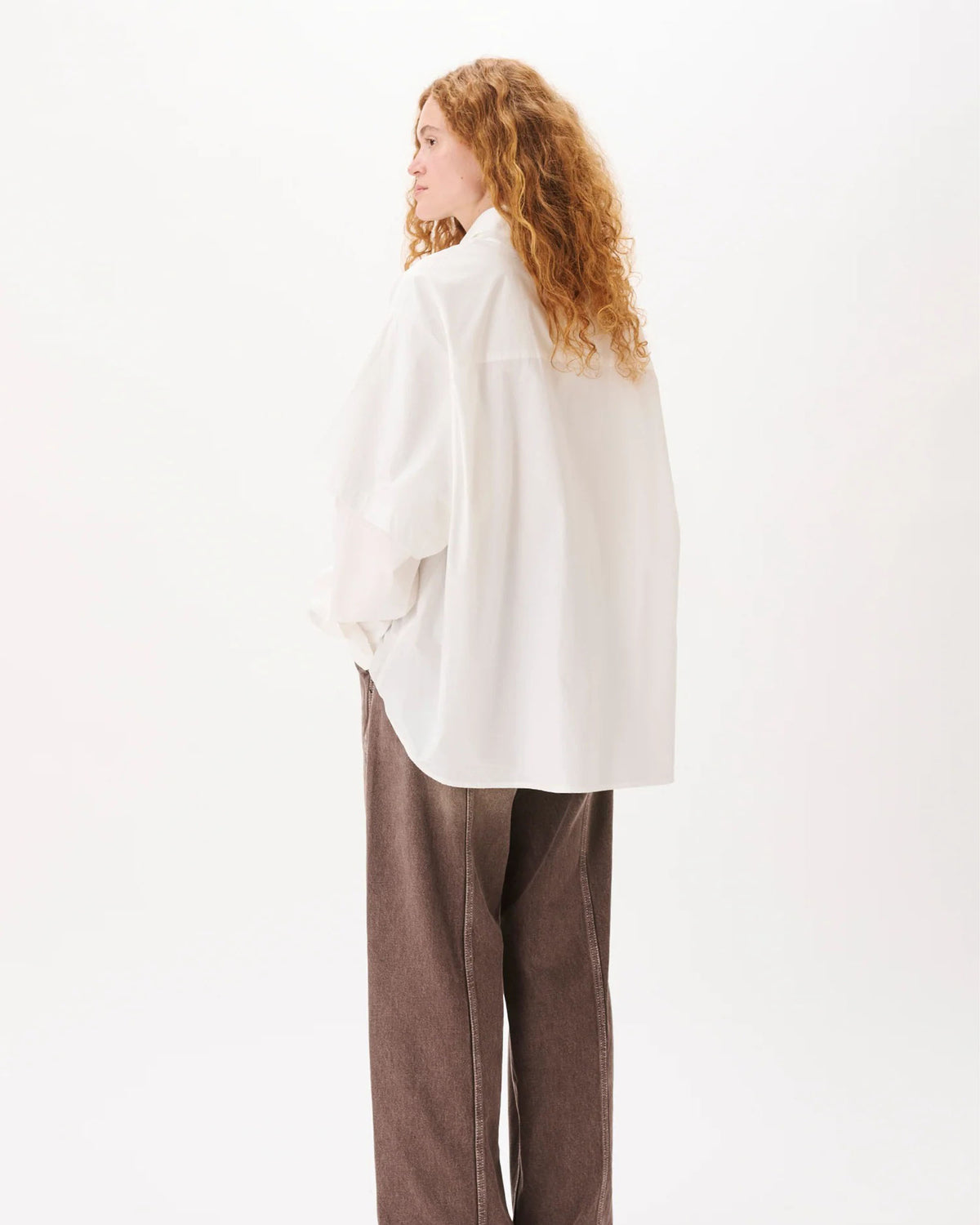 Button-Up Layered Shirt - White