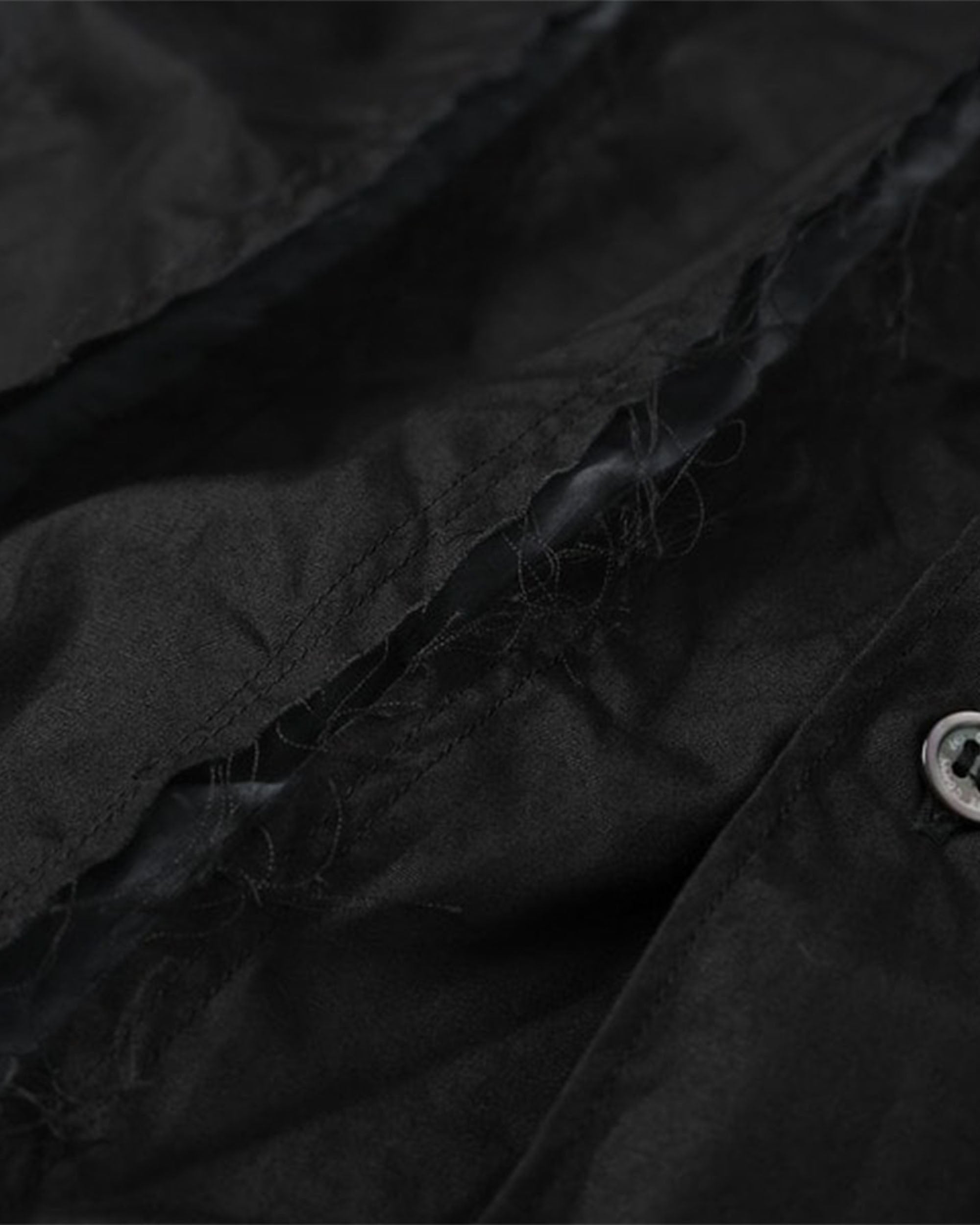 Distressed L/S Shirt - Black / Black